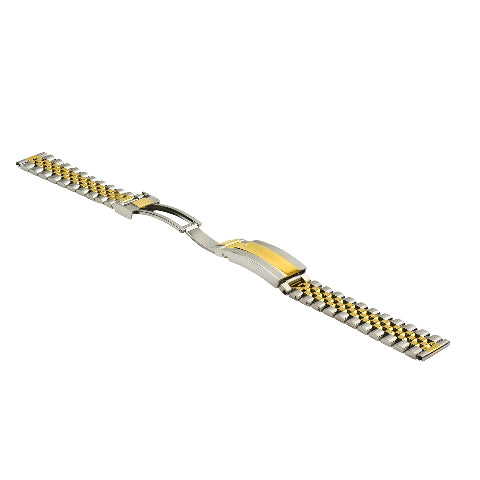 19MM JUBILEE WATCH BAND FOR SEIKO CITIZEN TAG HEUER TWO TONE GLIDE LOCK STRAIGHT END