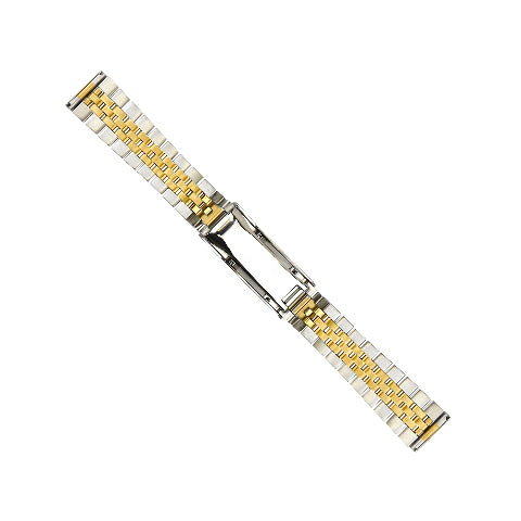 19MM JUBILEE WATCH BAND FOR SEIKO CITIZEN TAG HEUER TWO TONE GLIDE LOCK STRAIGHT END