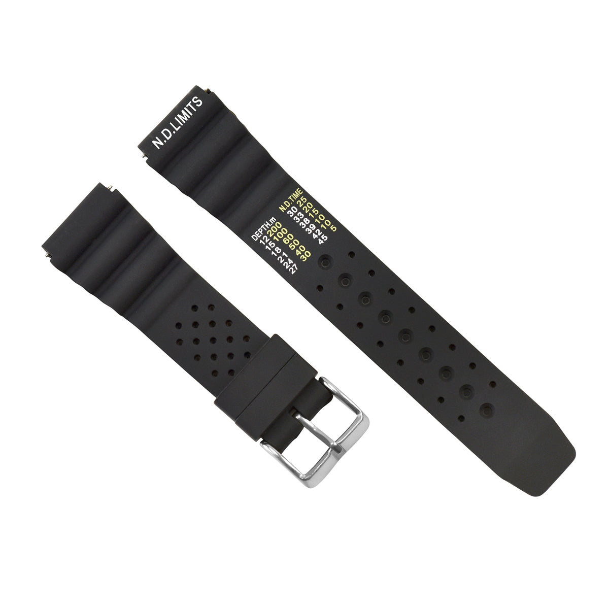 20-22MM ND LIMIT WATCH BANDSTRAP EXTREMA SPORT RUBBER DIVER FOR CITIZEN/SEIKO - Citizen, Seiko, Black, view 2