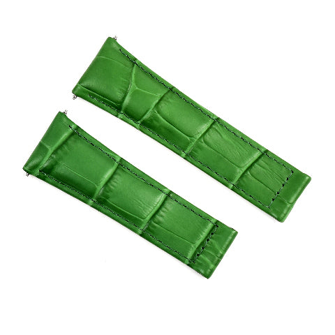 LEATHER STRAP BAND FOR ROLEX DAYTONA WATCH 16518 16523 116519 116520 GREEN REGUL