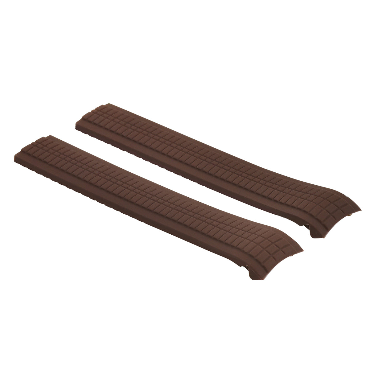RUBBER STRAP BAND FOR PATEK PHILLIPE 21x18MM UNCUT 5167A,5167R,5164A,5164R BROWN