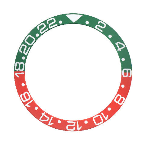 BEZEL INSERT FOR ROLEX GMT SERIF FAT FONT 16700 16710 16713 16718 16760 GREEN/RED
