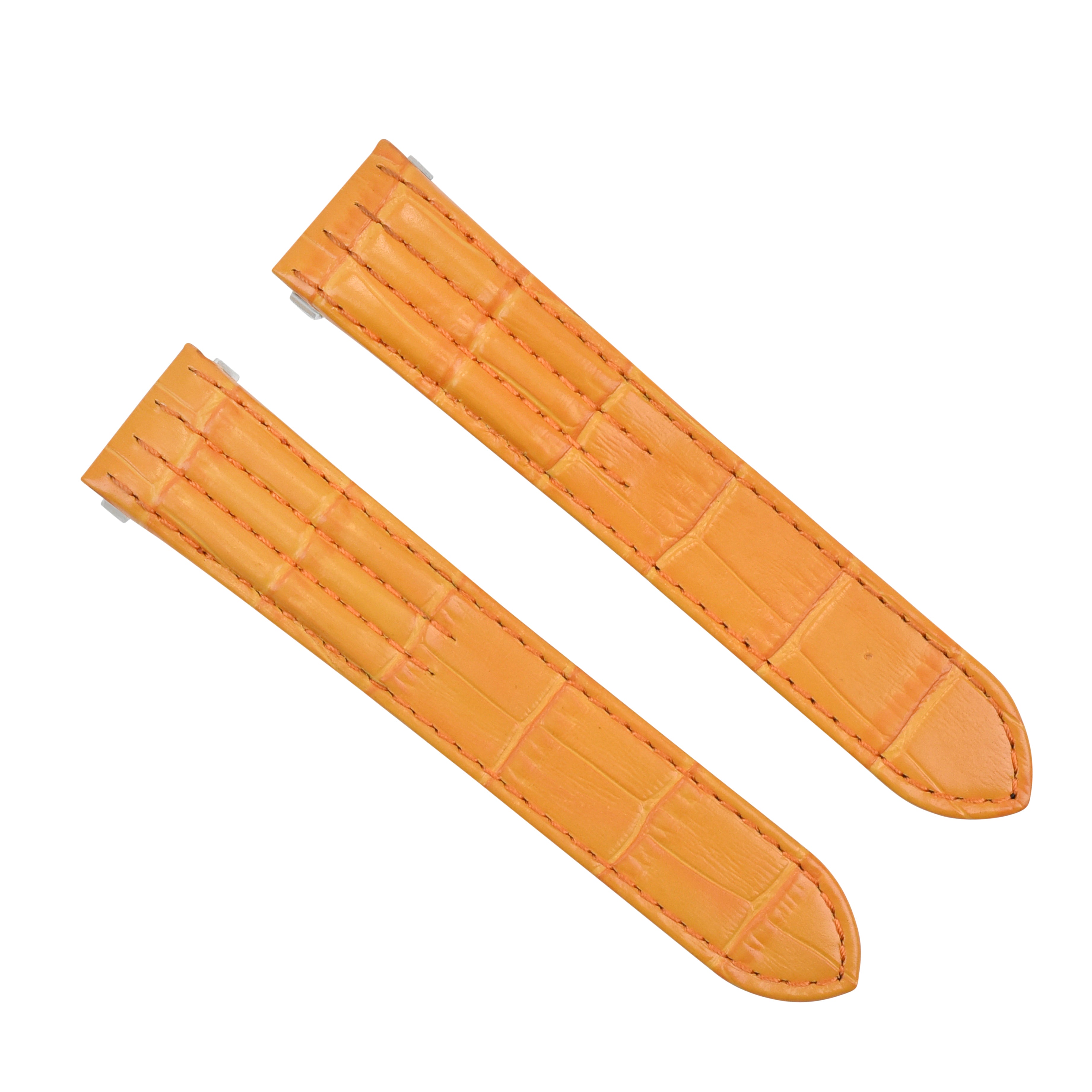 20MM LEATHER STRAP BAND FOR CARTIER ROADSTER XL W62032X6 W62020X6 RELEASE ORANGE