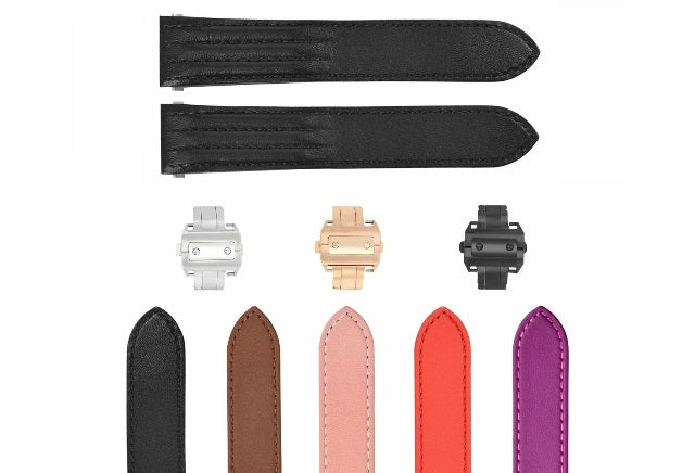 19-20MM LEATHER STRAP FOR CARTIER ROADSTER QUICK RELEASE ( SMOOTH WITH BUMPS )