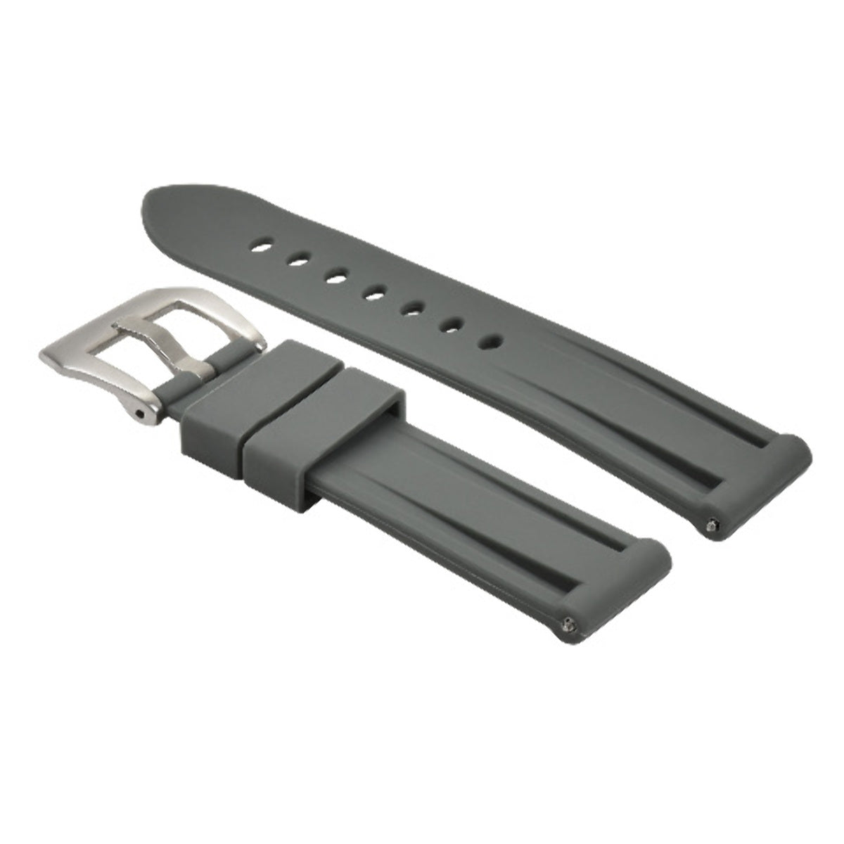 24MM SILICONE RUBBER WATCH BAND STRAP FOR 44MM PANERAI LUMINOR GMT DIVER GRAY