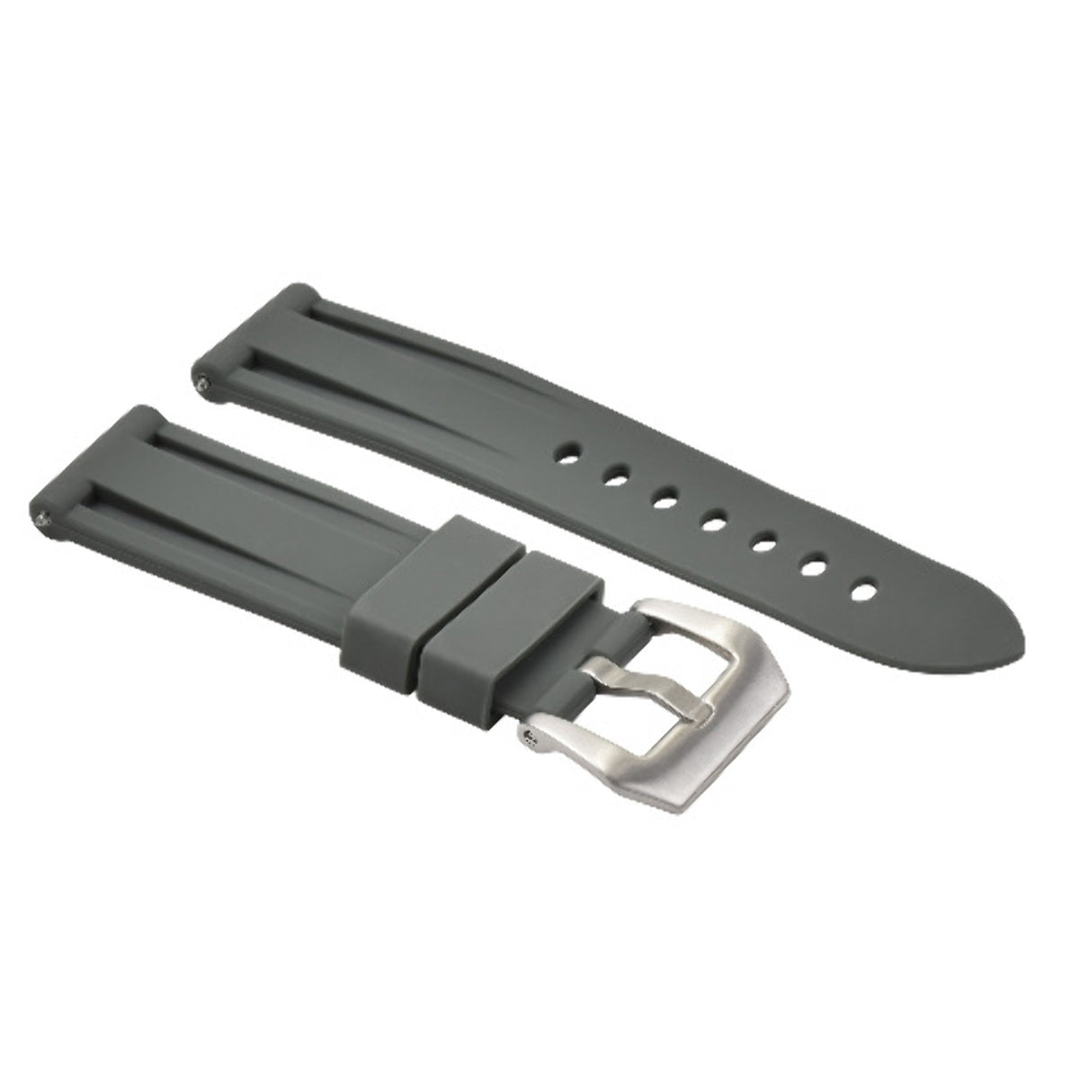 24MM SILICONE RUBBER WATCH BAND STRAP FOR 44MM PANERAI LUMINOR GMT DIVER GRAY