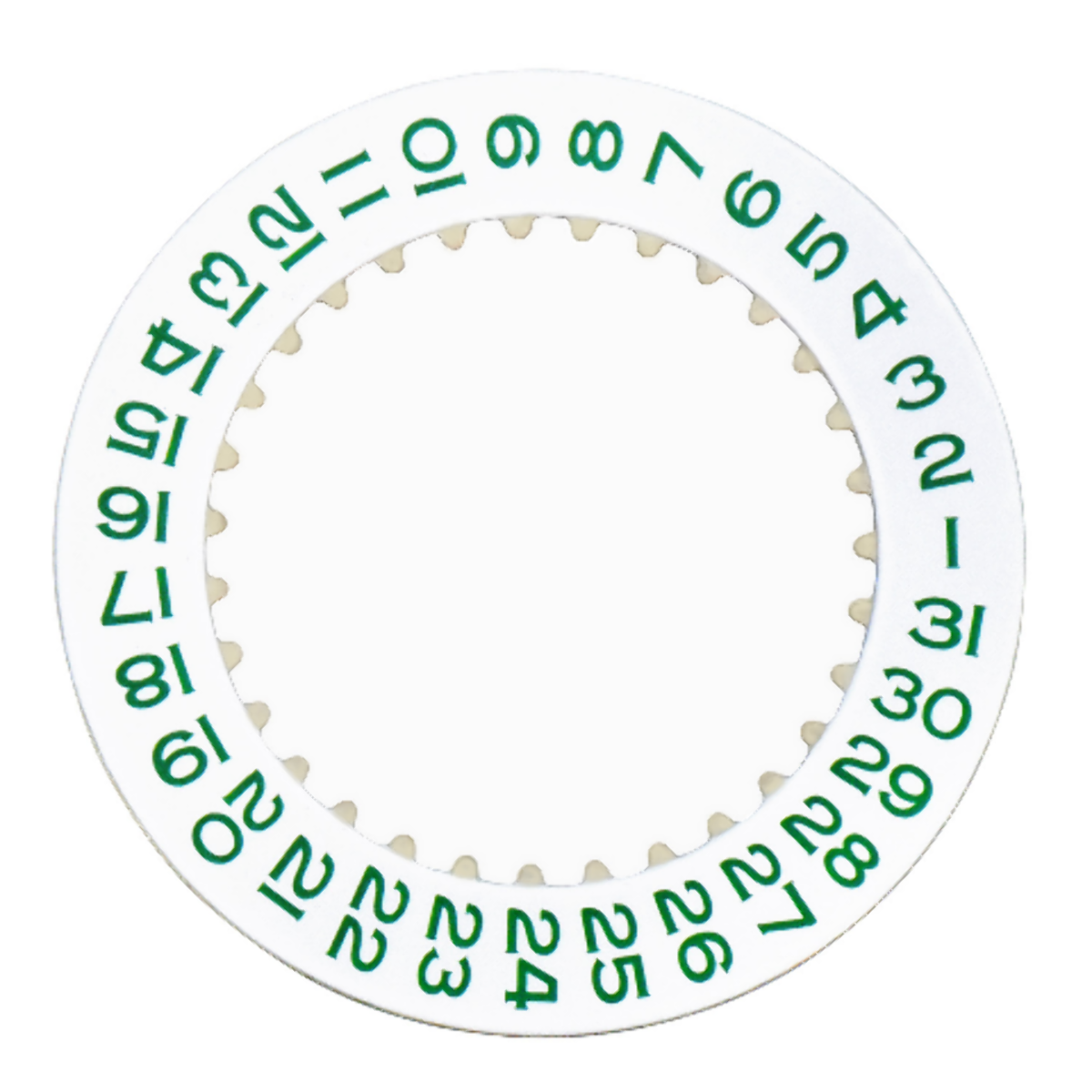 CALENDAR DATE DISC FOR ROLEX GMT MASTER II 116718LN 50th ANNIVERSARY GREEN WHITE