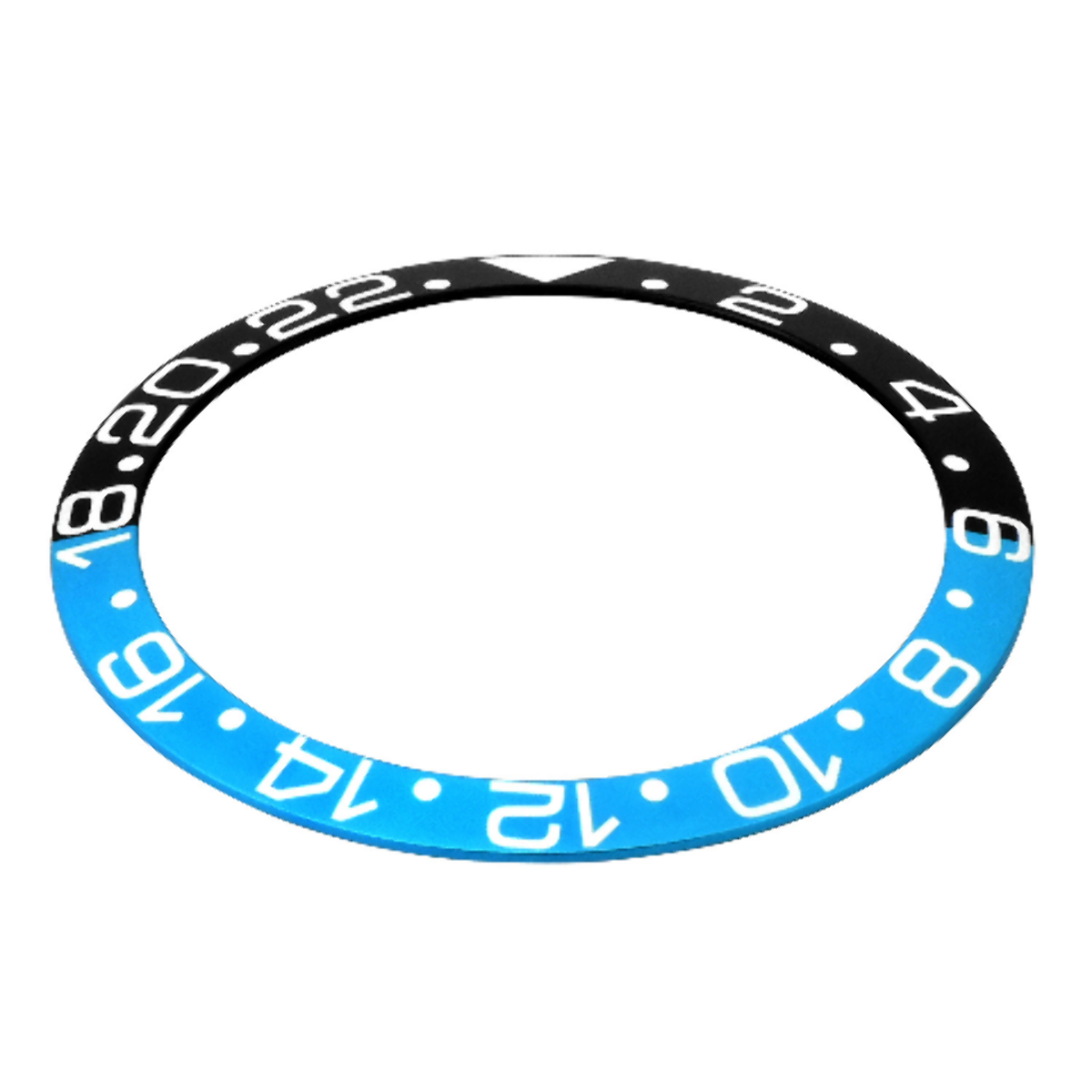 REPLACEMENT BEZEL INSERT BLACK/LIGHT BLUE FOR WATCH 37.70MM X 30.70MM
