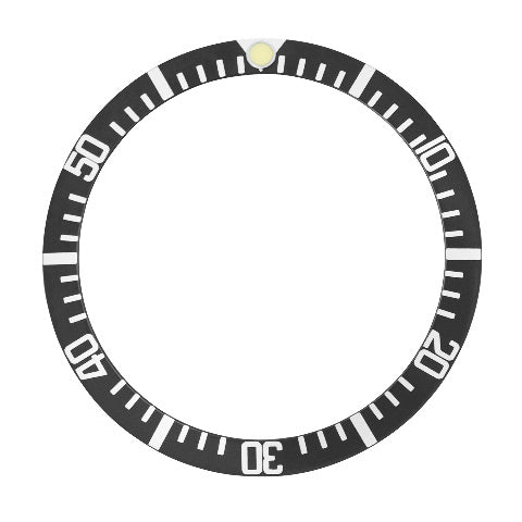 Bezel Insert For Rolex Submariner Military 5517 Watch Fat Number Faded Pearl