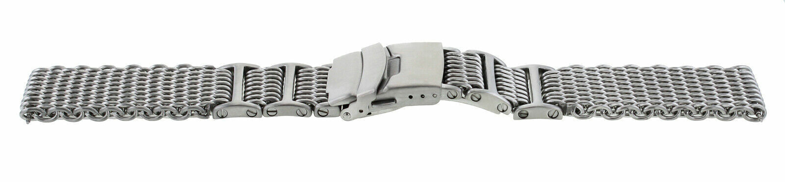 24MM SHARK MESH 4MM THICK WATCH BAND FOR SEIKO 7S26,SKX007,SKX009,SKX011 SHINY