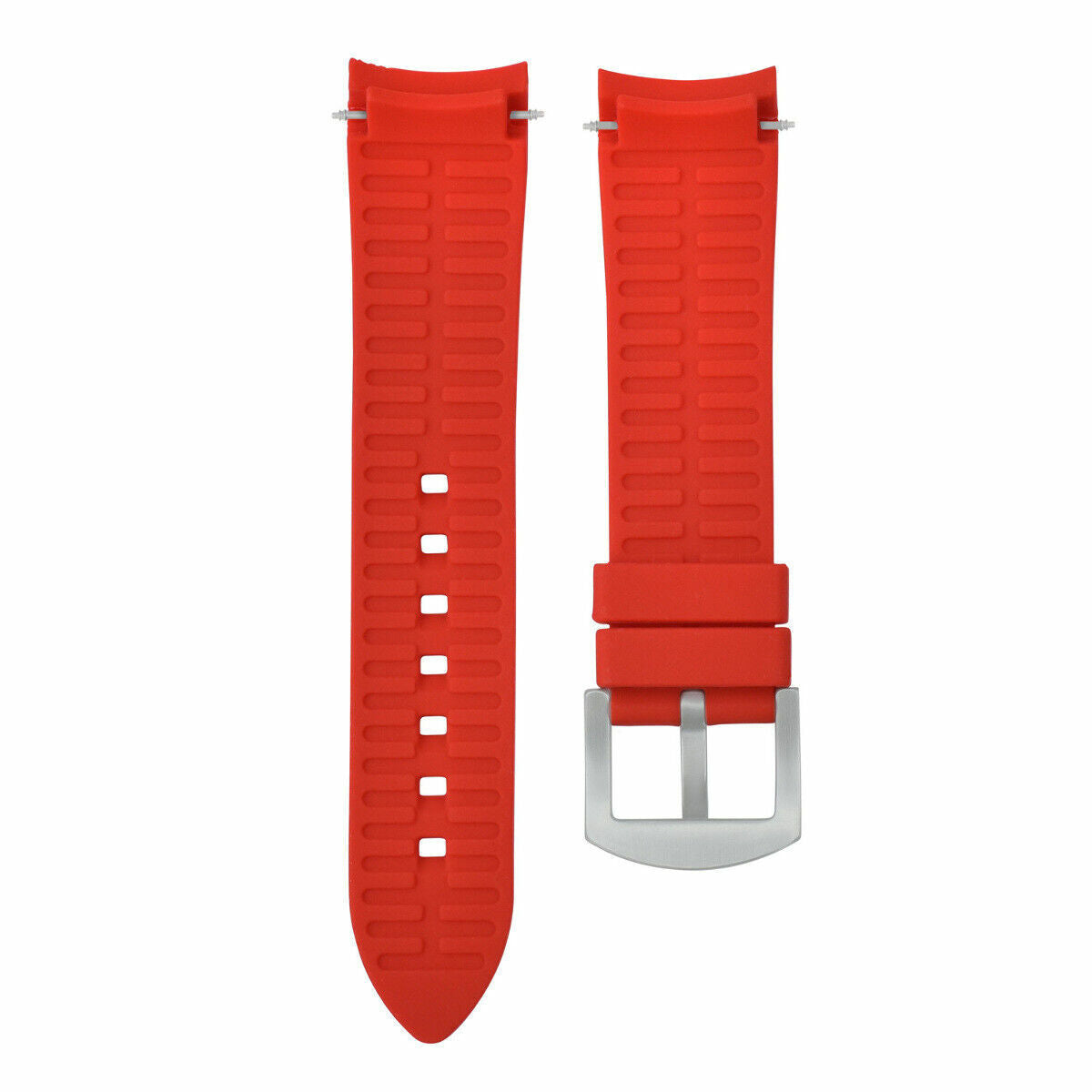 CURVED END SILICONE RUBBER FKM WATCH STRAP 18-24MM FOR SEIKO ALPINIST SARB0017, Red, view 4