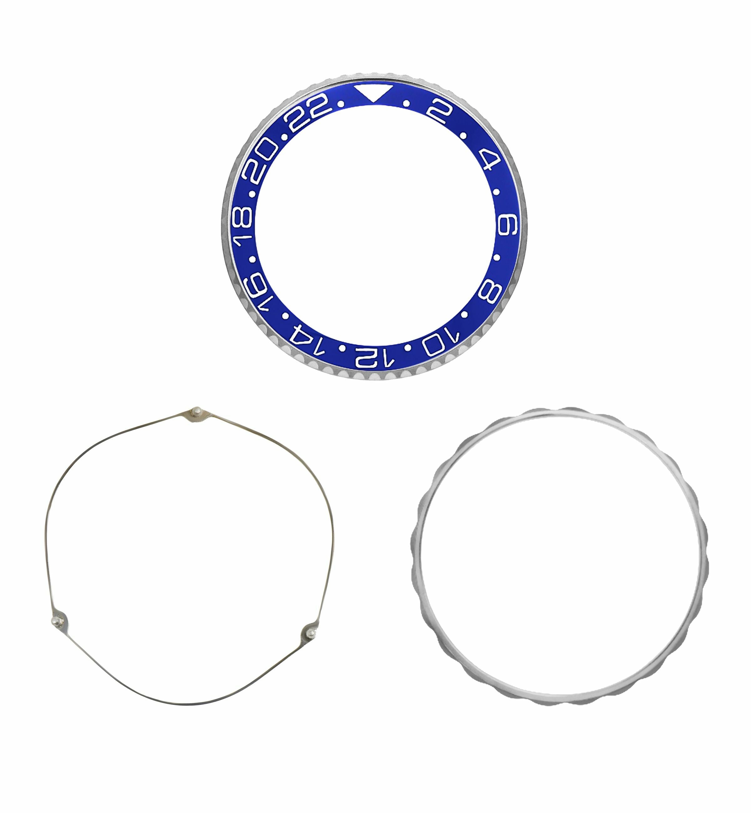 BEZEL & INSERT KIT FOR ROLEX GMT MASTER II 116710 116710LN 6 DIGIT MODELS BLUE