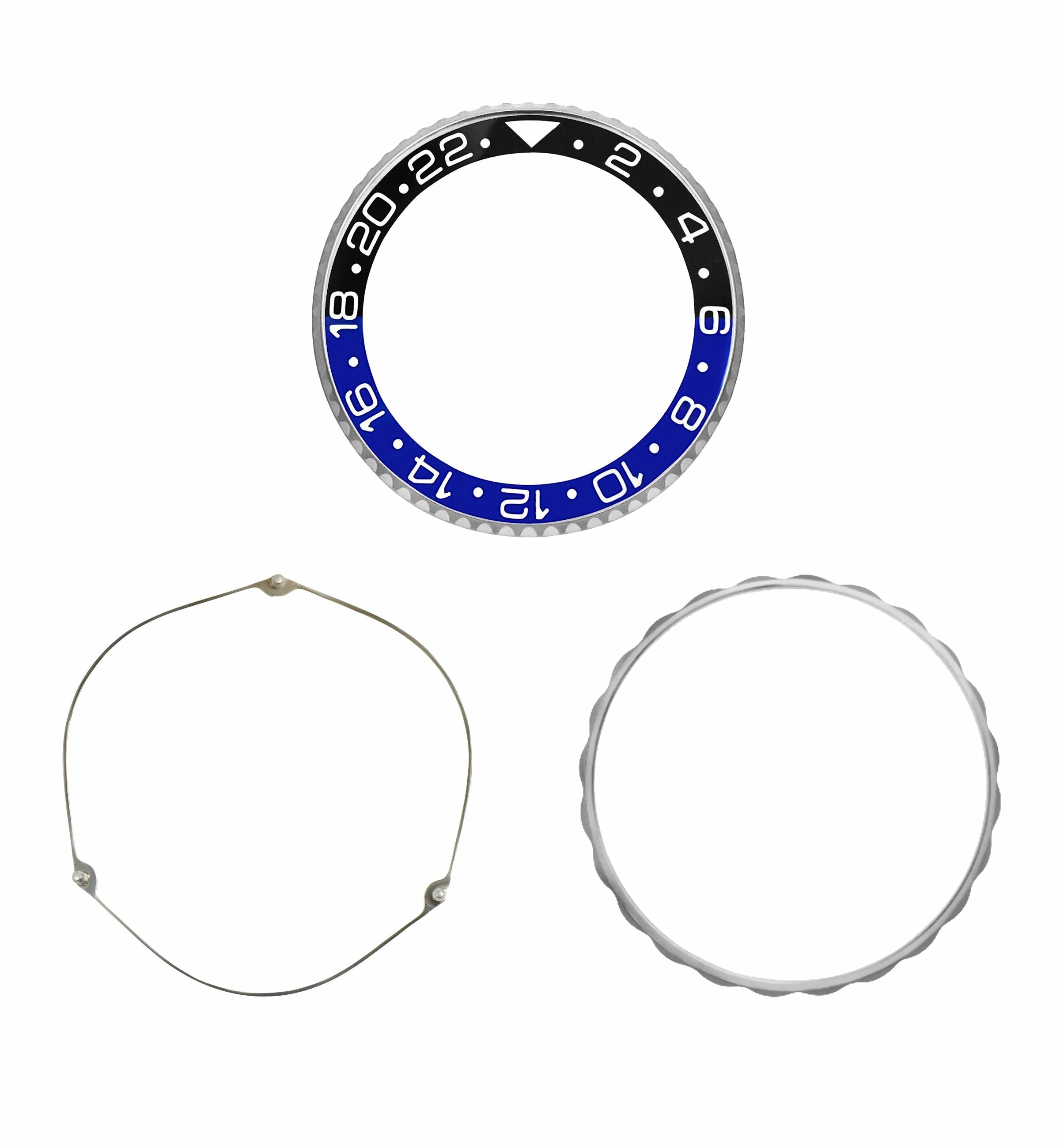 BEZEL INSERT KIT FOR ROLEX GMT MASTER II 116710 116710LN BATMAN BLACK/BLUE