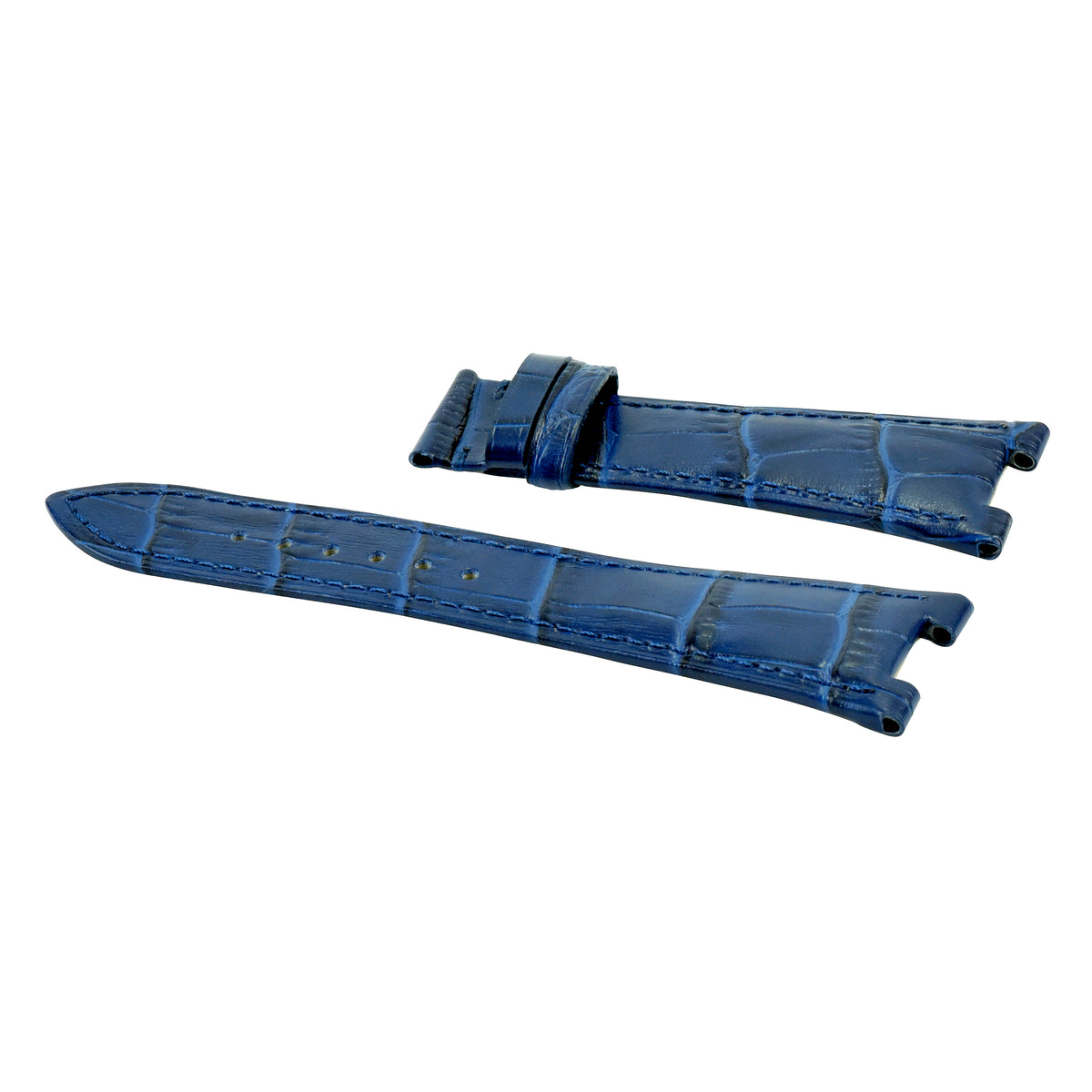25X18MM Leather Watch Band Strap Made For Patek Philippe Nautilus, Blue, view 2
