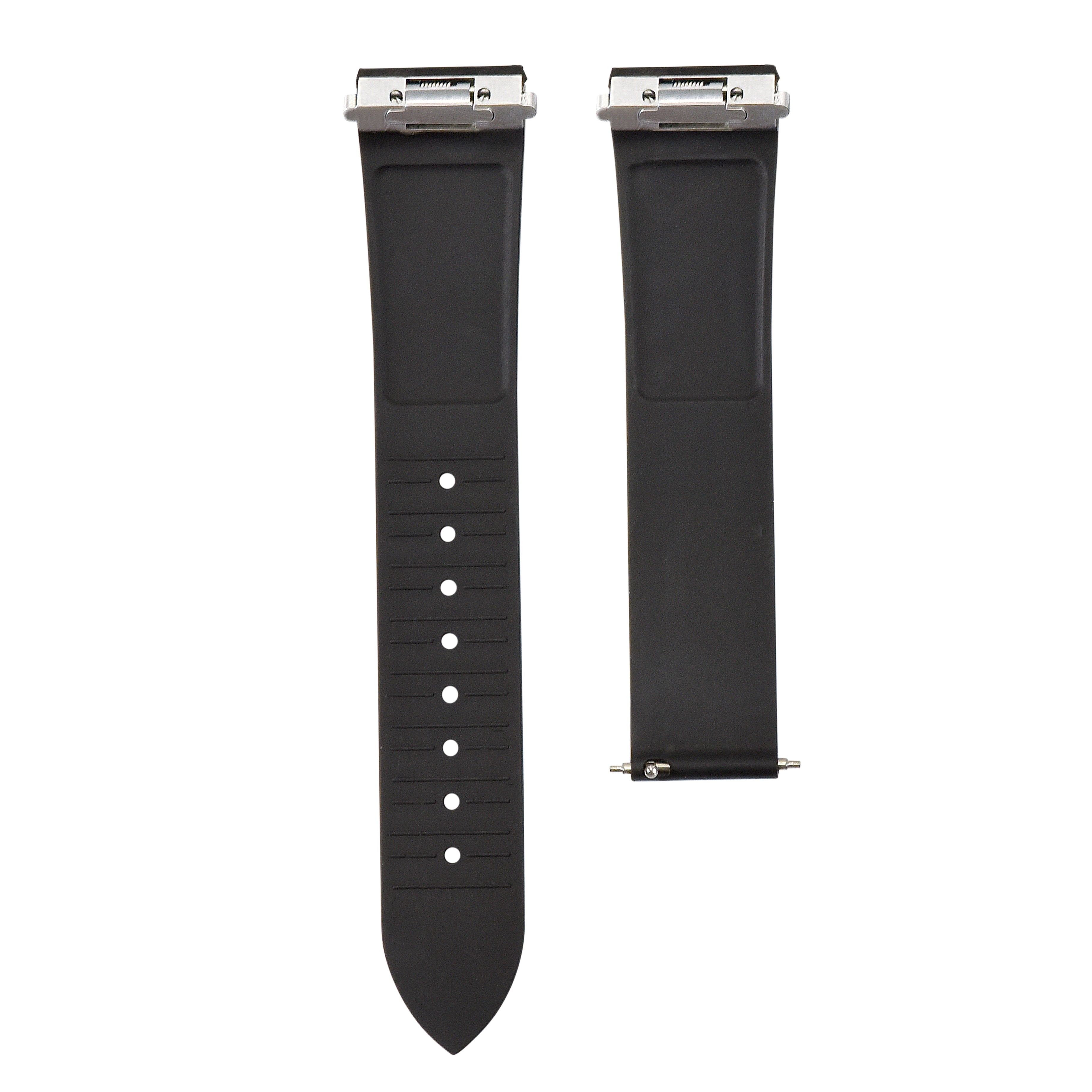 19MM SILICON RUBBER WATCH BAND STRAP FOR CARTIER SANTOS MEDIUM QUICK RELEA BLACK