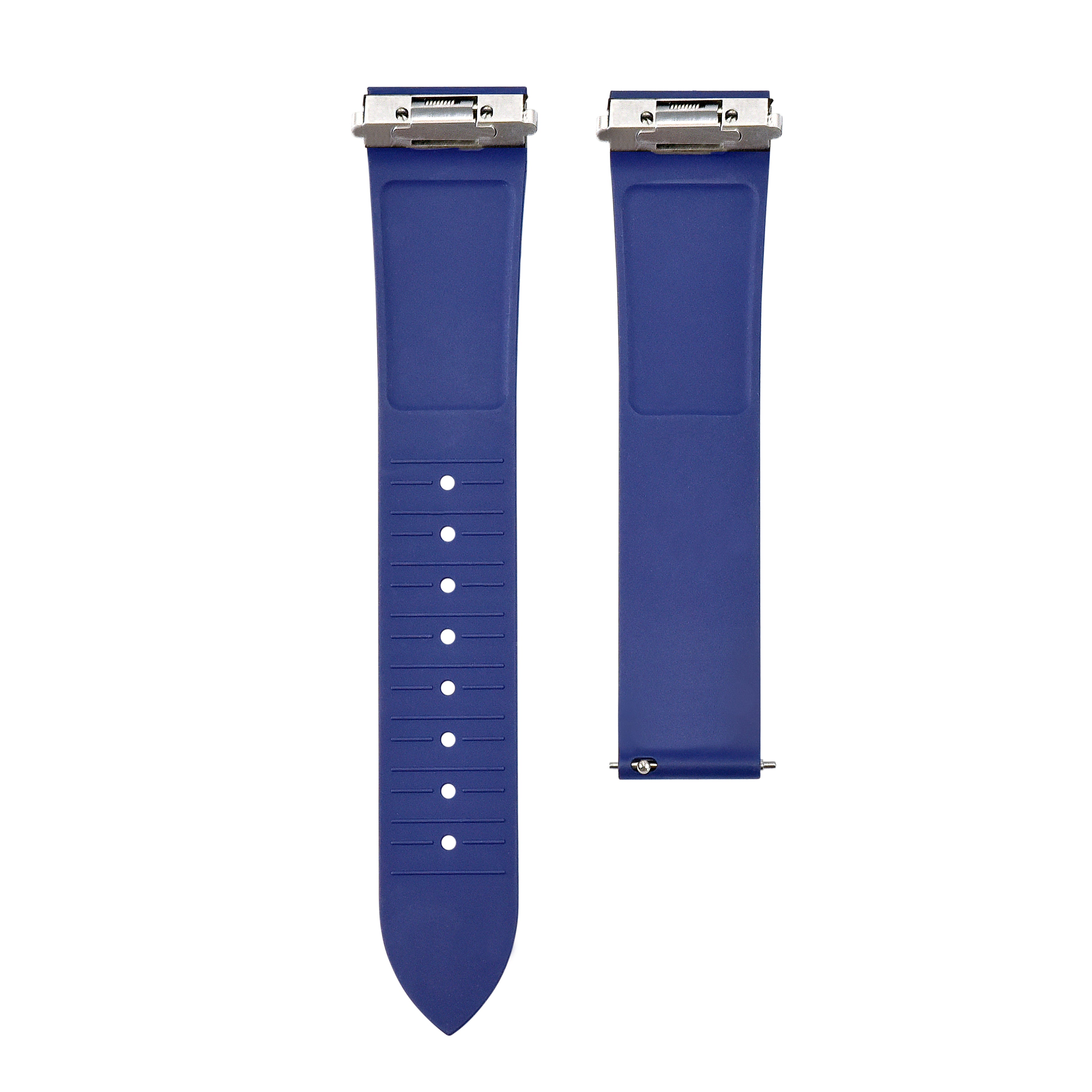 19MM SILICON RUBBER WATCH BAND STRAP FOR CARTIER SANTOS MEDIUM QUICK RELEAS BLUE