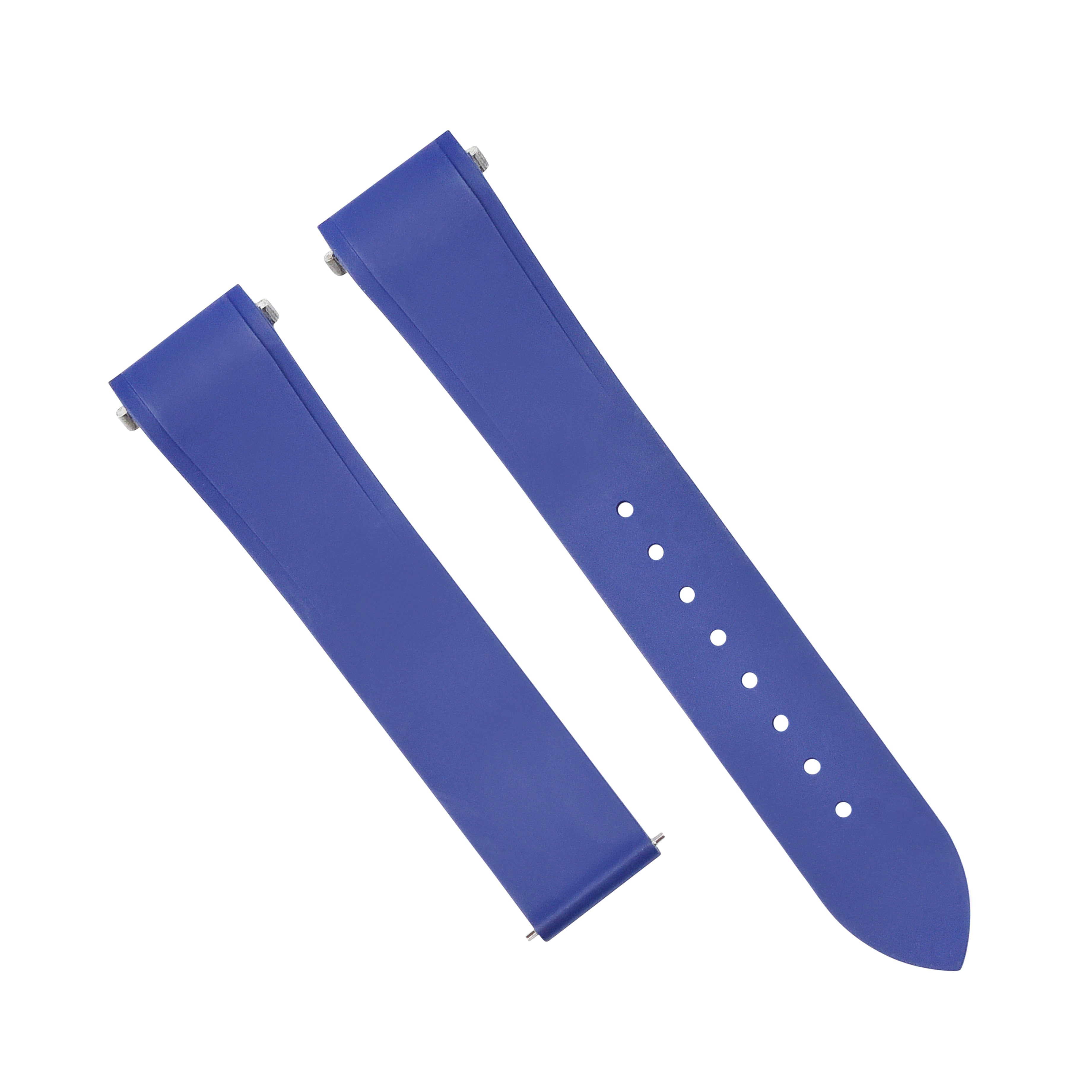 19MM SILICON RUBBER WATCH BAND STRAP FOR CARTIER SANTOS MEDIUM QUICK RELEAS BLUE