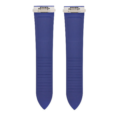19MM SILICON RUBBER WATCH BAND STRAP FOR CARTIER SANTOS MEDIUM QUICK RELEAS BLUE