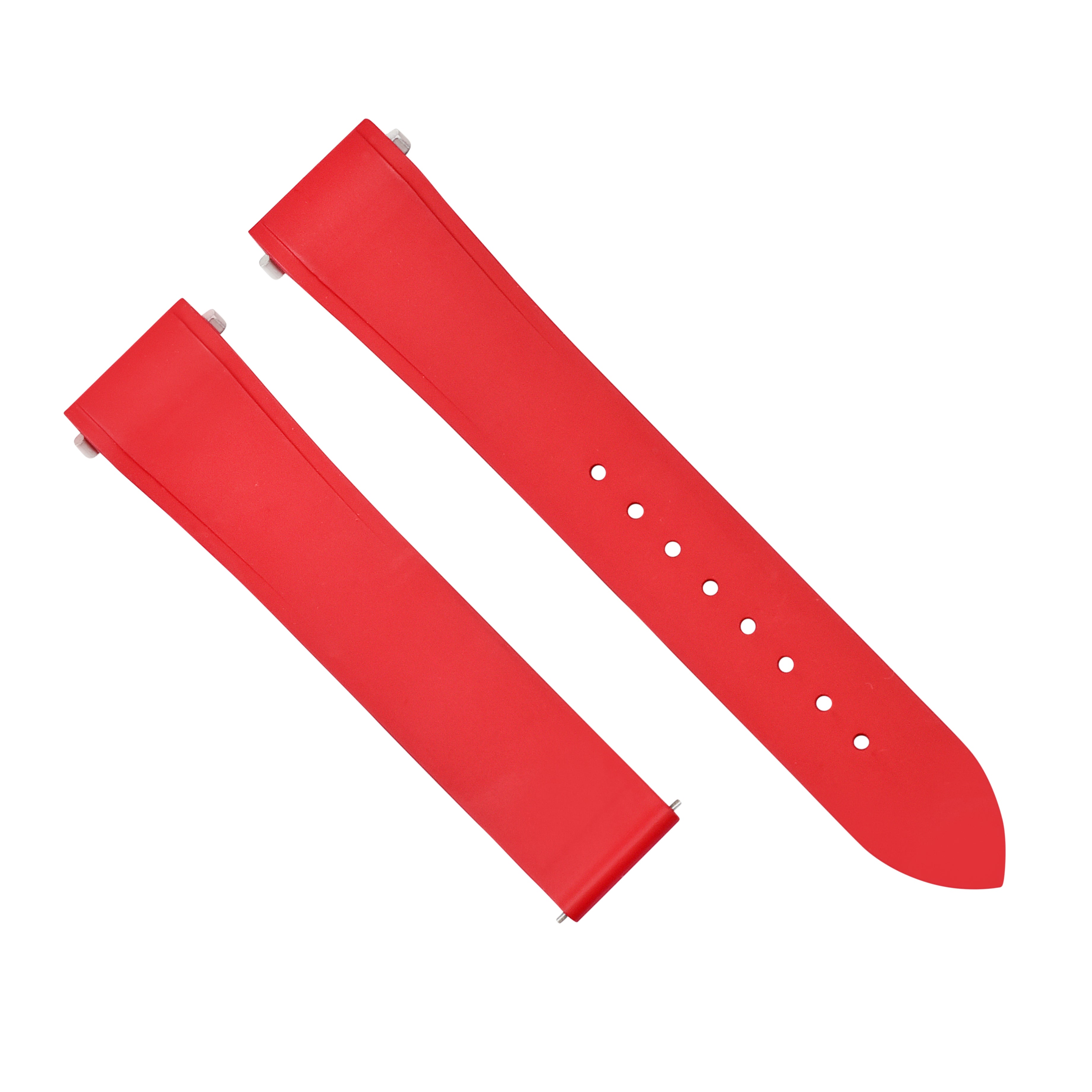 19MM SILICON RUBBER WATCH BAND STRAP FOR CARTIER SANTOS MEDIUM QUICK RELEASE RED