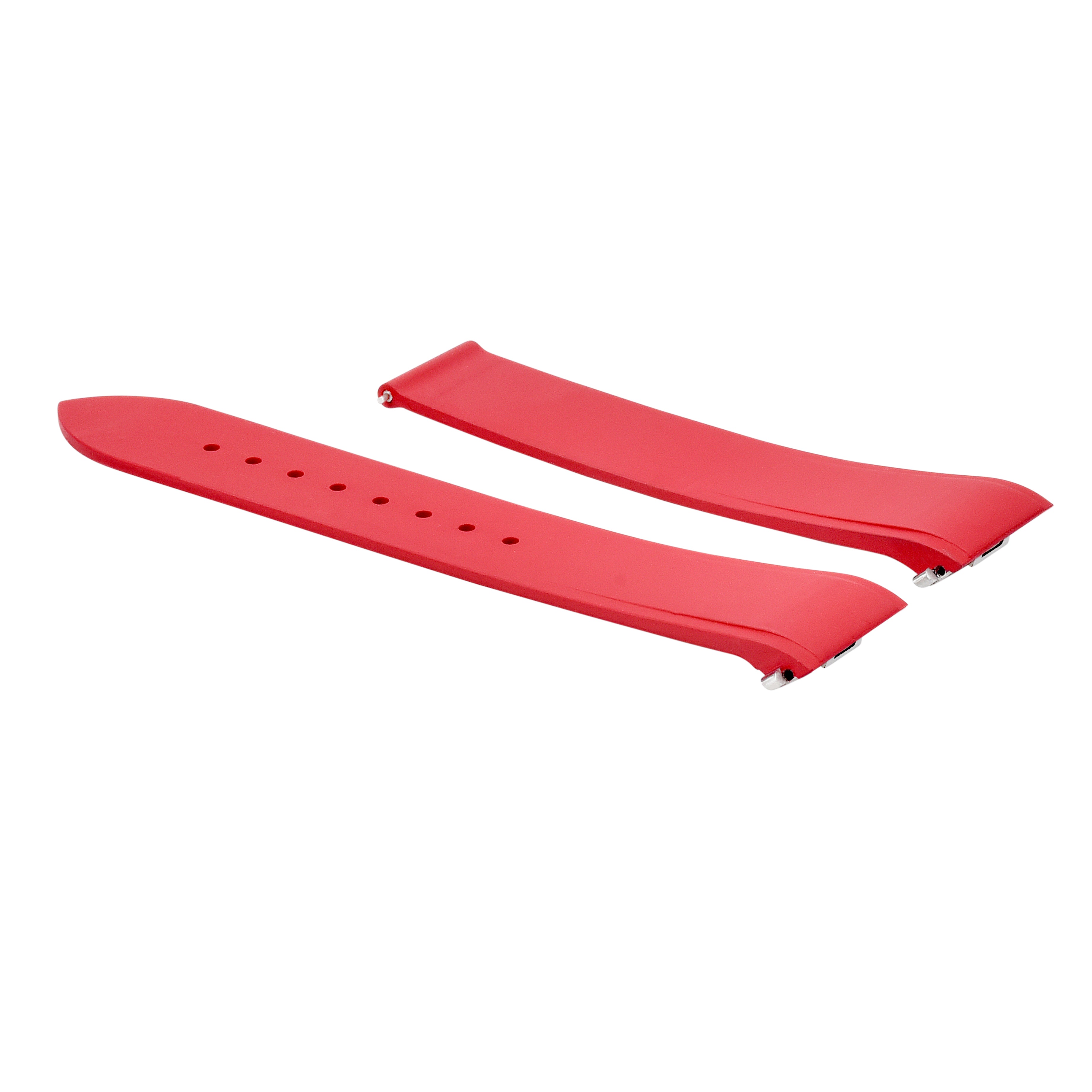 19MM SILICON RUBBER WATCH BAND STRAP FOR CARTIER SANTOS MEDIUM QUICK RELEASE RED