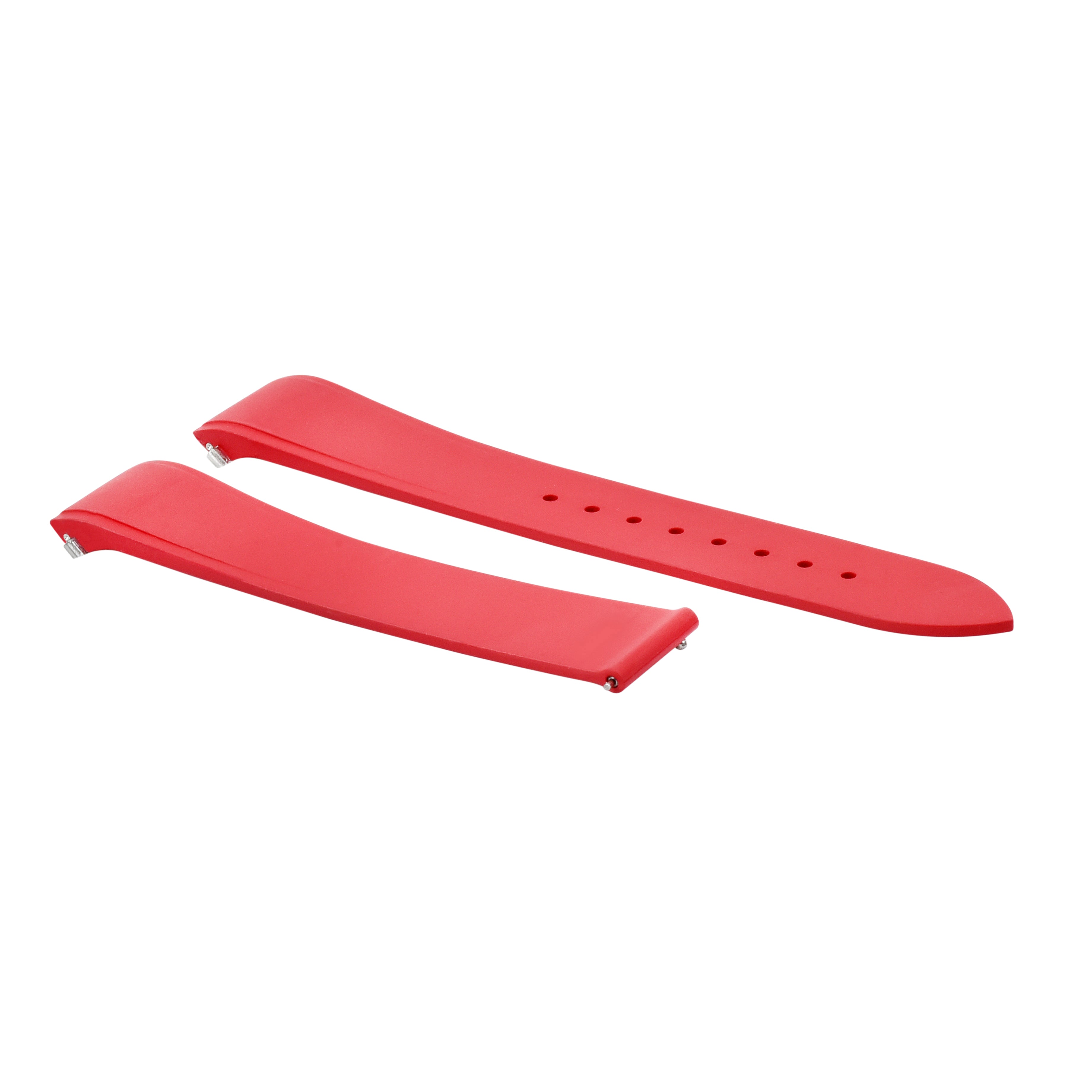 19MM SILICON RUBBER WATCH BAND STRAP FOR CARTIER SANTOS MEDIUM QUICK RELEASE RED