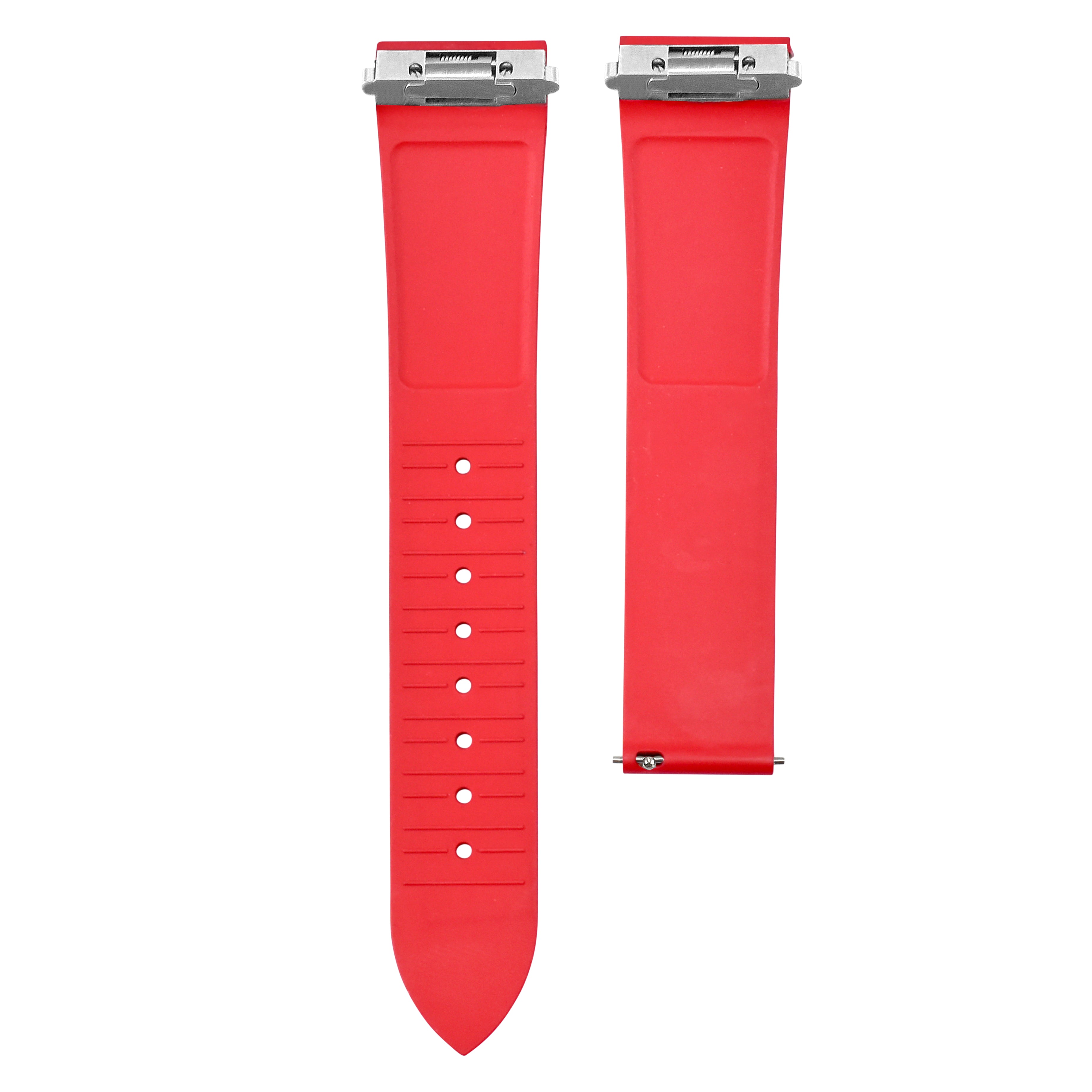 19MM SILICON RUBBER WATCH BAND STRAP FOR CARTIER SANTOS MEDIUM QUICK RELEASE RED