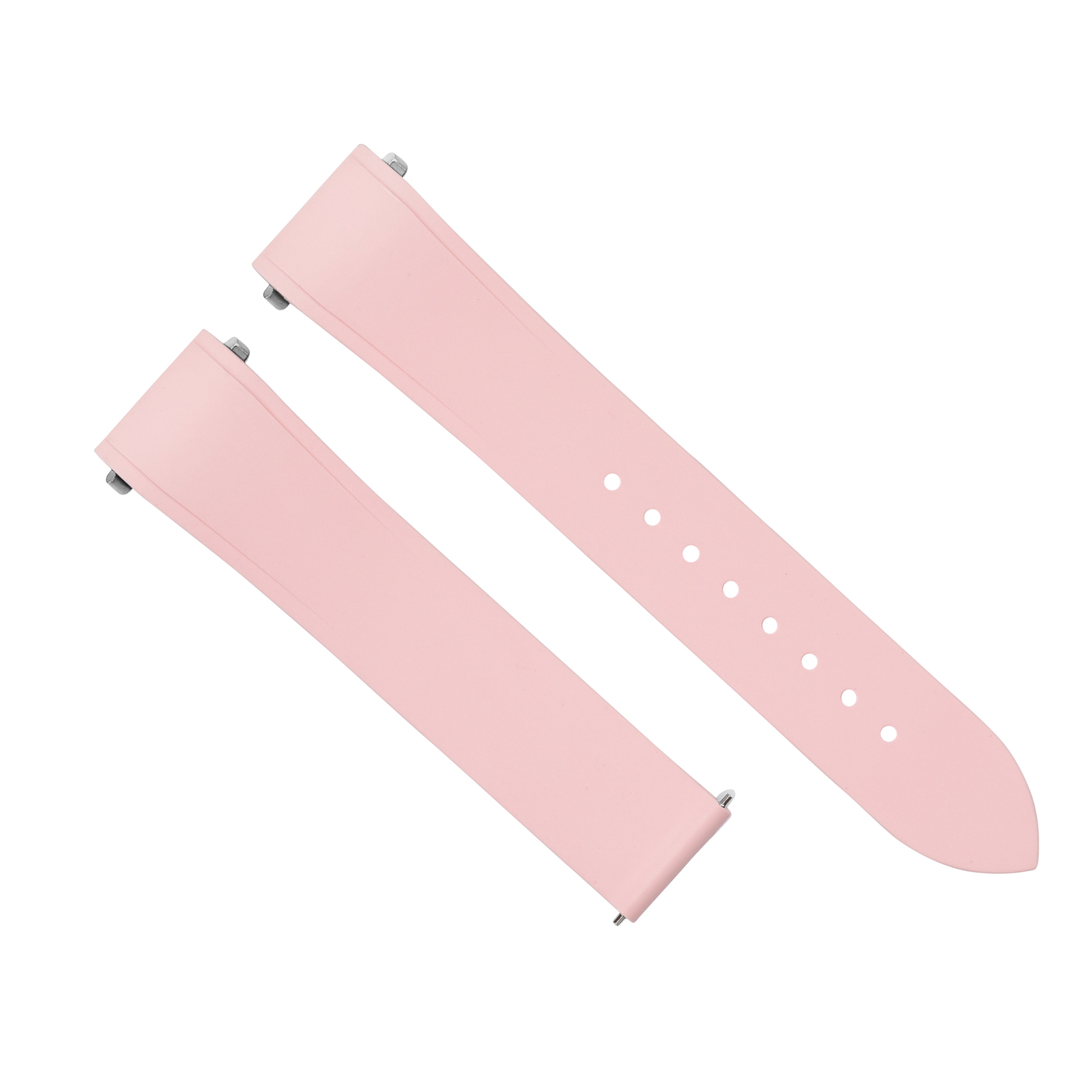 19MM SILICON RUBBER WATCH BAND STRAP FOR CARTIER SANTOS MEDIUM QUICK RELEASE PINK