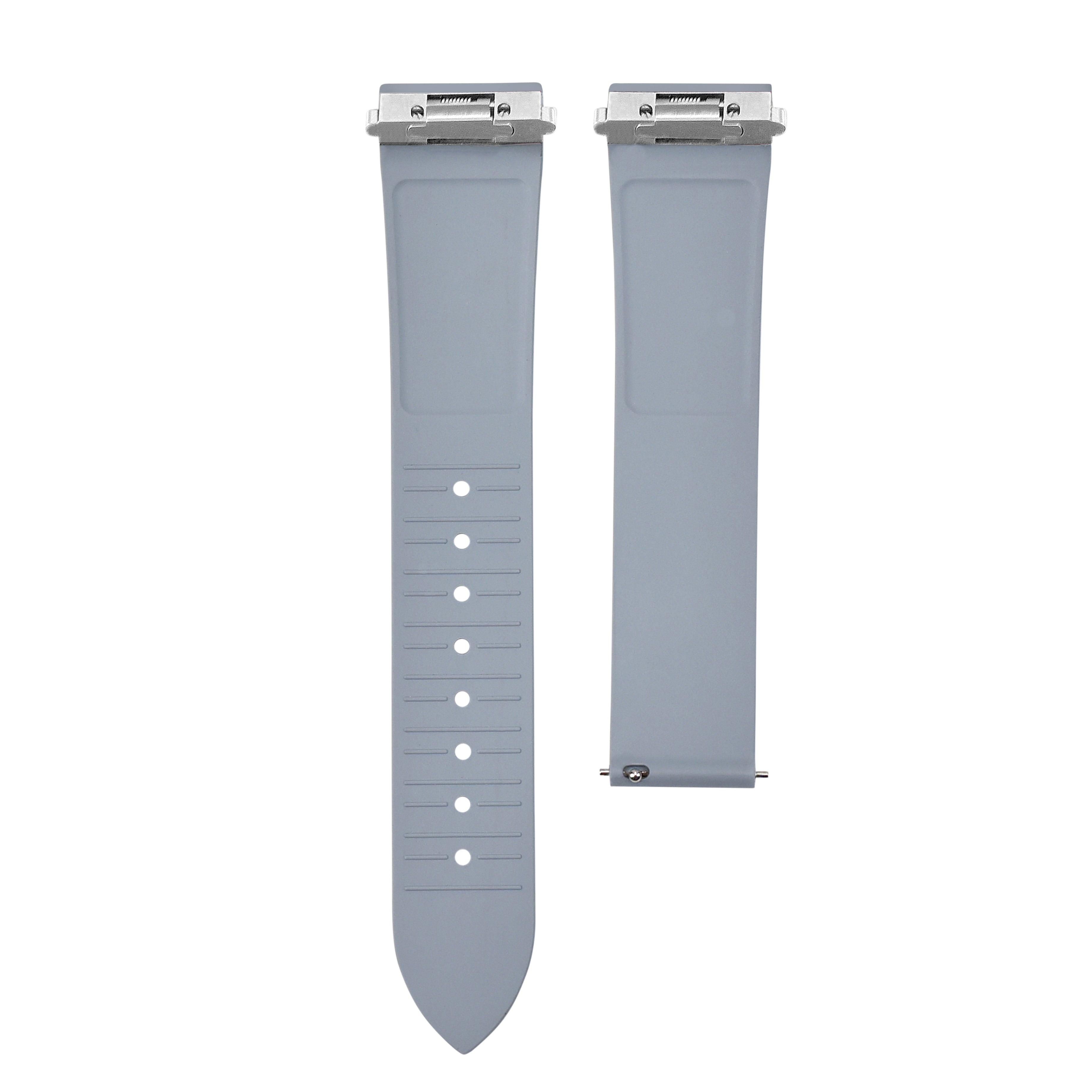 19MM SILICON RUBBER WATCH BAND STRAP FOR CARTIER SANTOS MEDIUM QUICK RELEAS GREY