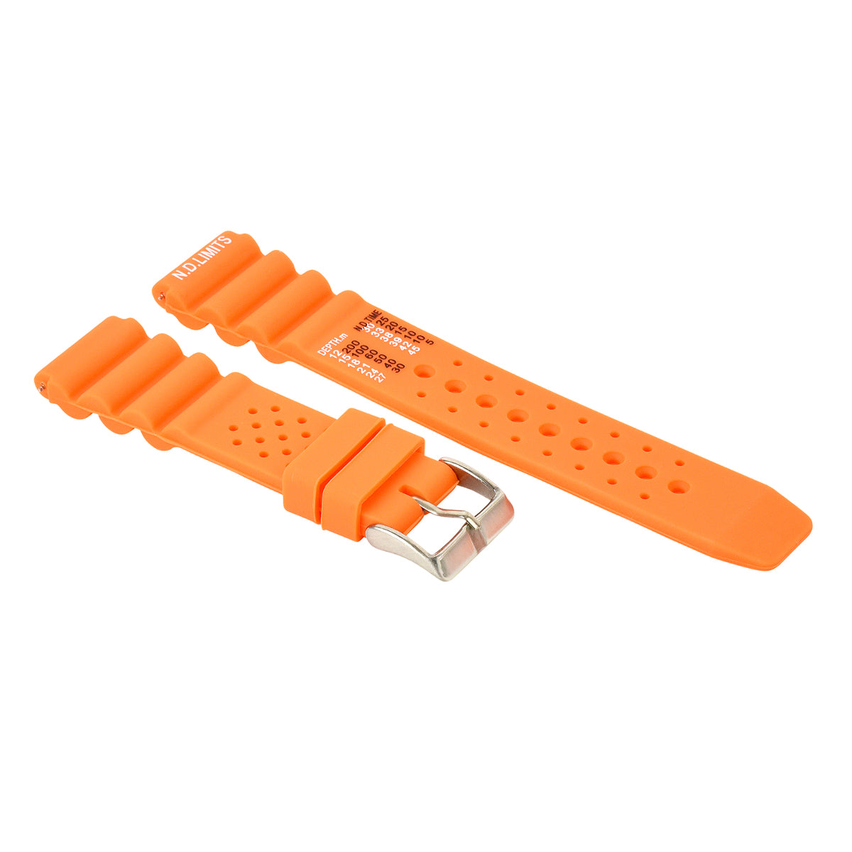 20-22MM ND LIMIT WATCH BANDSTRAP EXTREMA SPORT RUBBER DIVER FOR CITIZEN/SEIKO - Citizen Diver, Seiko Diver, Orange, view 3