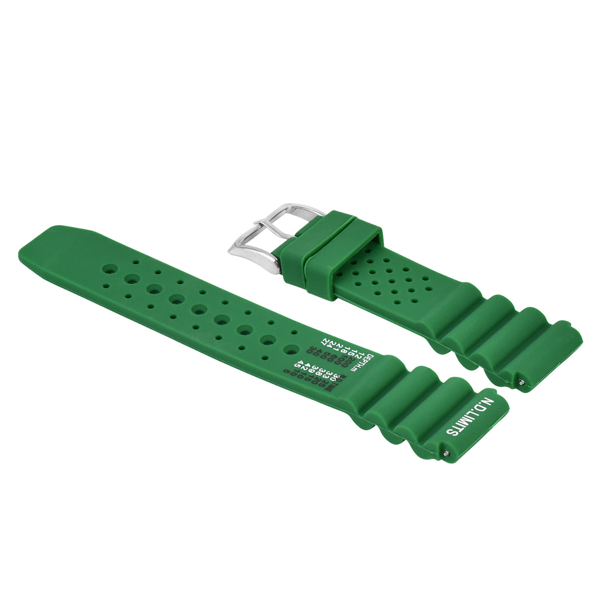 20-22MM ND LIMIT WATCH BANDSTRAP EXTREMA SPORT RUBBER DIVER FOR CITIZEN/SEIKO - Citizen Diver, Seiko Diver, Green, view 3