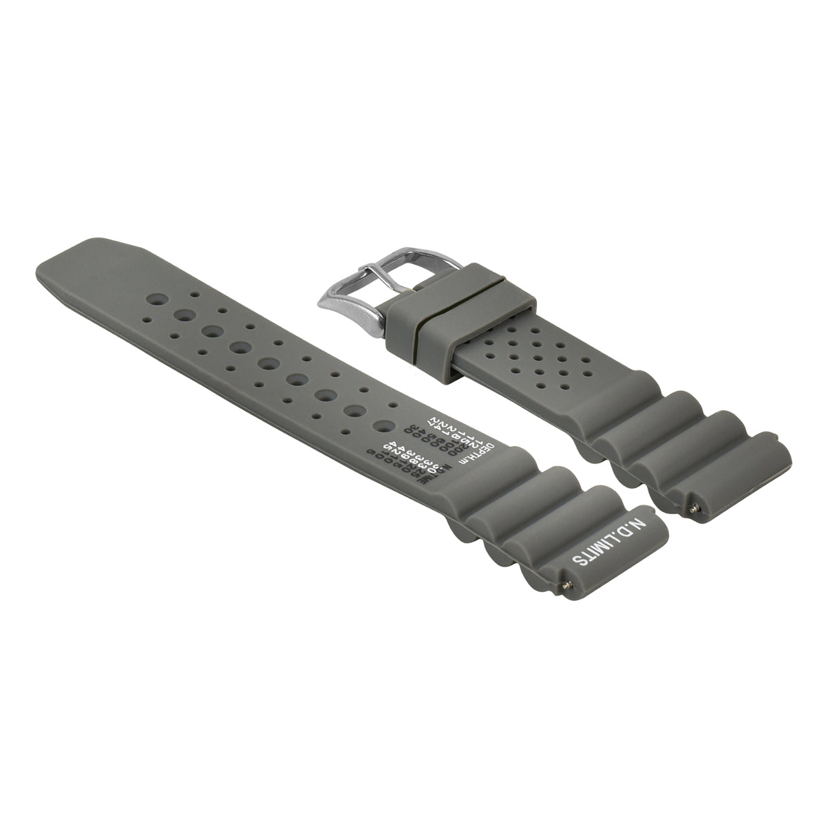 20-22MM ND LIMIT WATCH BANDSTRAP EXTREMA SPORT RUBBER DIVER FOR CITIZEN/SEIKO - Citizen Diver, Seiko Diver, Gray, view 2
