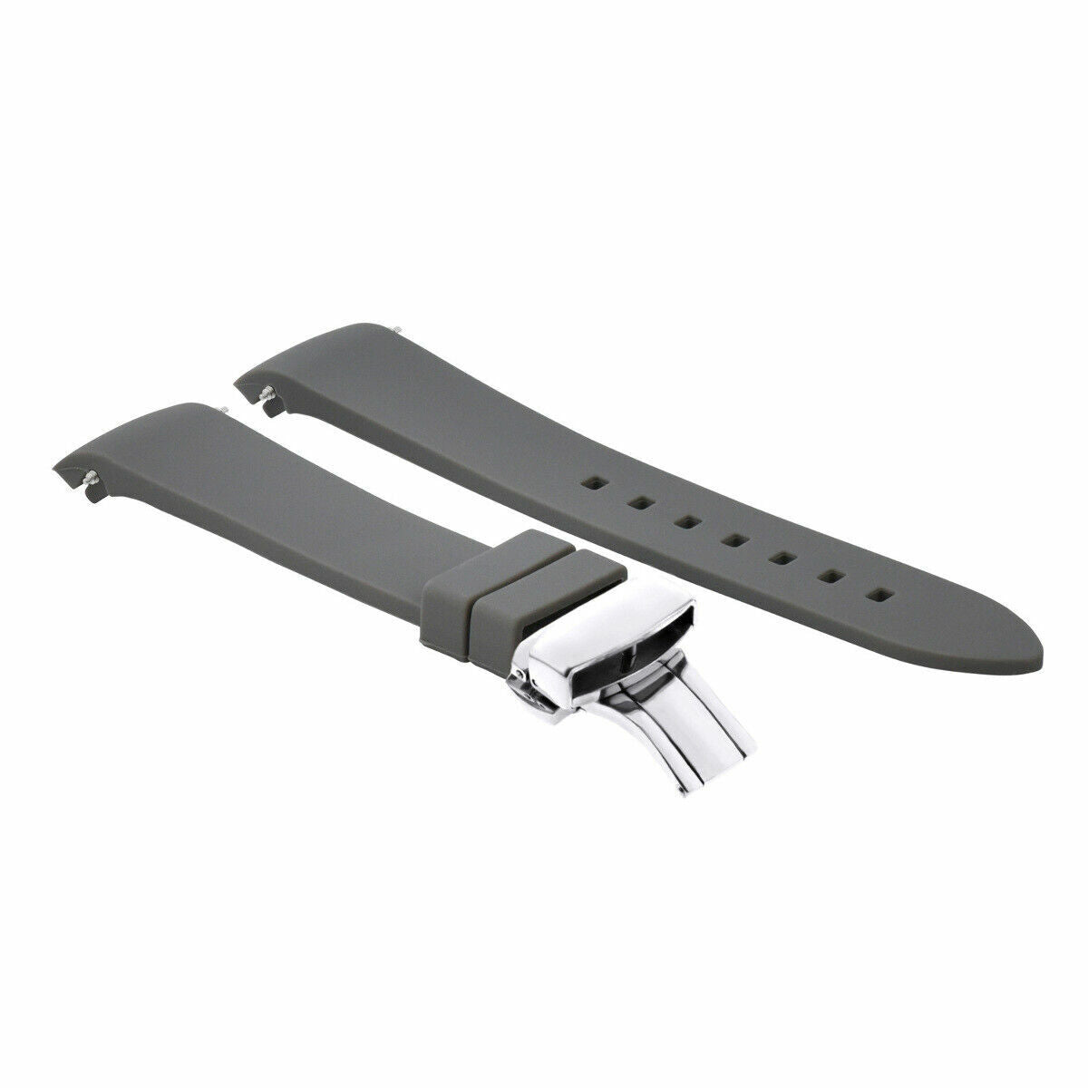CURVED END SILICONE RUBBER DIVER STRAP FOR SEIKO ALPINIST SARB0017 CLASP - 19MM
