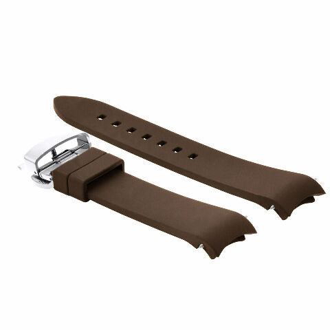CURVED END SILICONE RUBBER DIVER STRAP FOR SEIKO ALPINIST SARB0017 CLASP - 20MM