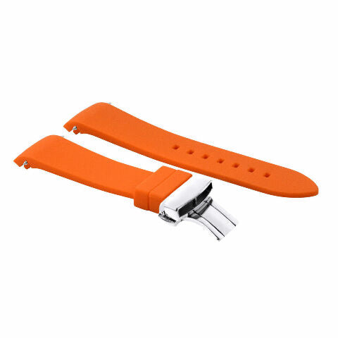 CURVED END SILICONE RUBBER DIVER STRAP FOR SEIKO ALPINIST SARB0017 CLASP - 20MM