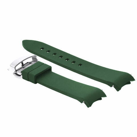 CURVED END SILICONE RUBBER DIVER STRAP FOR SEIKO ALPINIST SARB0017 CLASP - 20MM