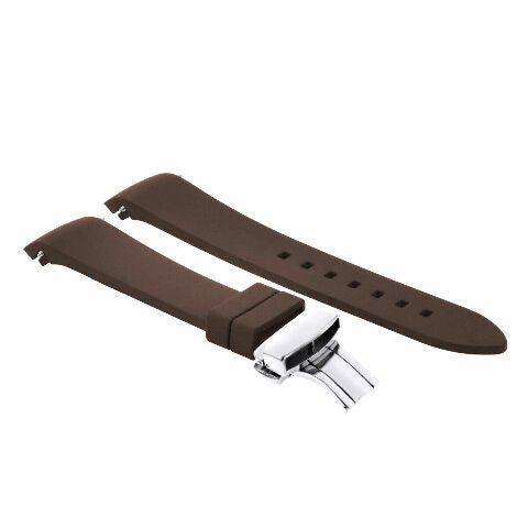 CURVED END SILICONE RUBBER DIVER STRAP FOR SEIKO ALPINIST SARB0017 CLASP - 24MM