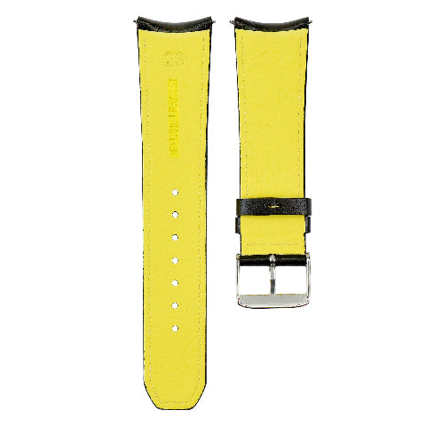 23MM LEATHER WATCH BAND STRAP FOR CITIZEN CA0467-03E ECO DRIVE WATCH BLACK YELLOW