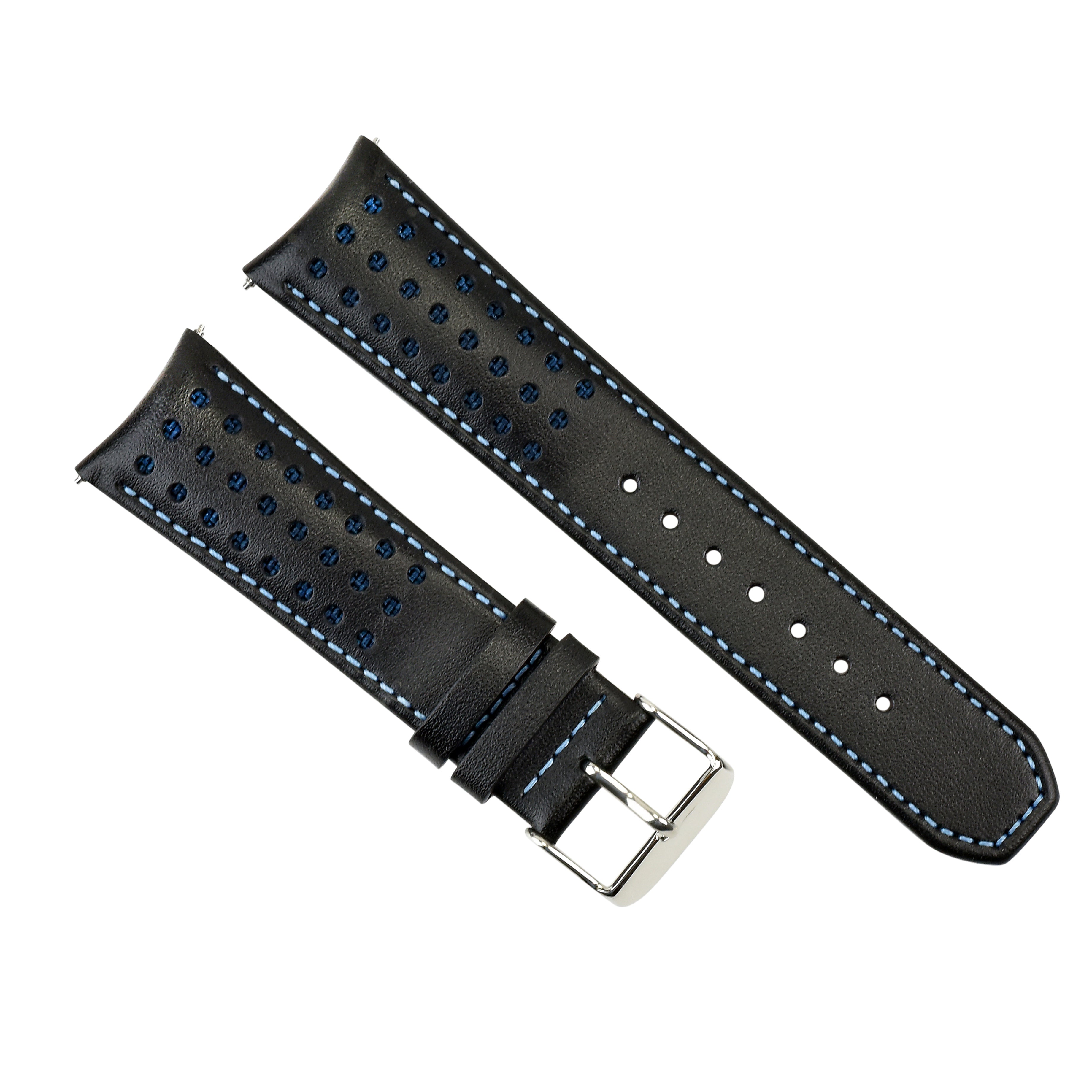 23MM LEATHER WATCH BAND STRAP FOR CITIZEN CA0467-03E ECO DRIVE BLACK BLUE