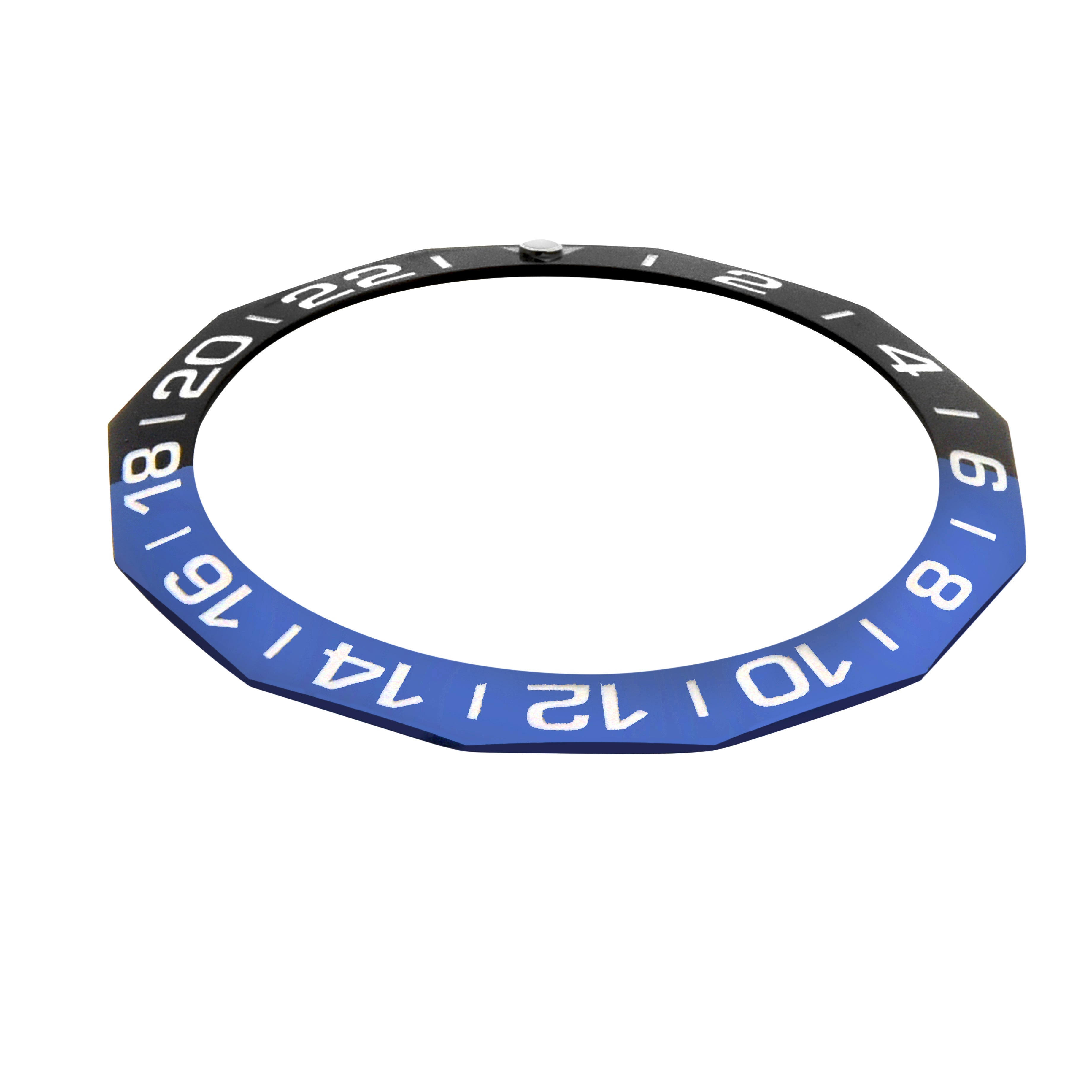 CERAMIC BEZEL INSERT FOR TAG HEUER 40.70MM WITH EDGES FOR MECHANICAL BLUE/BLACK