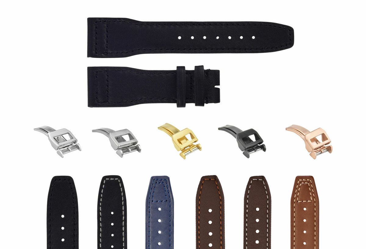 20MM-23MM LEATHER WATCH BAND STRAP MENS FOR IWC 3714-47 PILOT PORTUGUESE TOP GUN