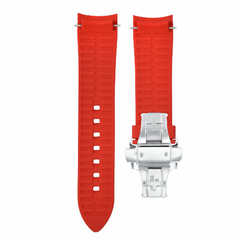 CURVED END SILICONE RUBBER DIVER STRAP FOR SEIKO ALPINIST SARB0017 CLASP - 20MM