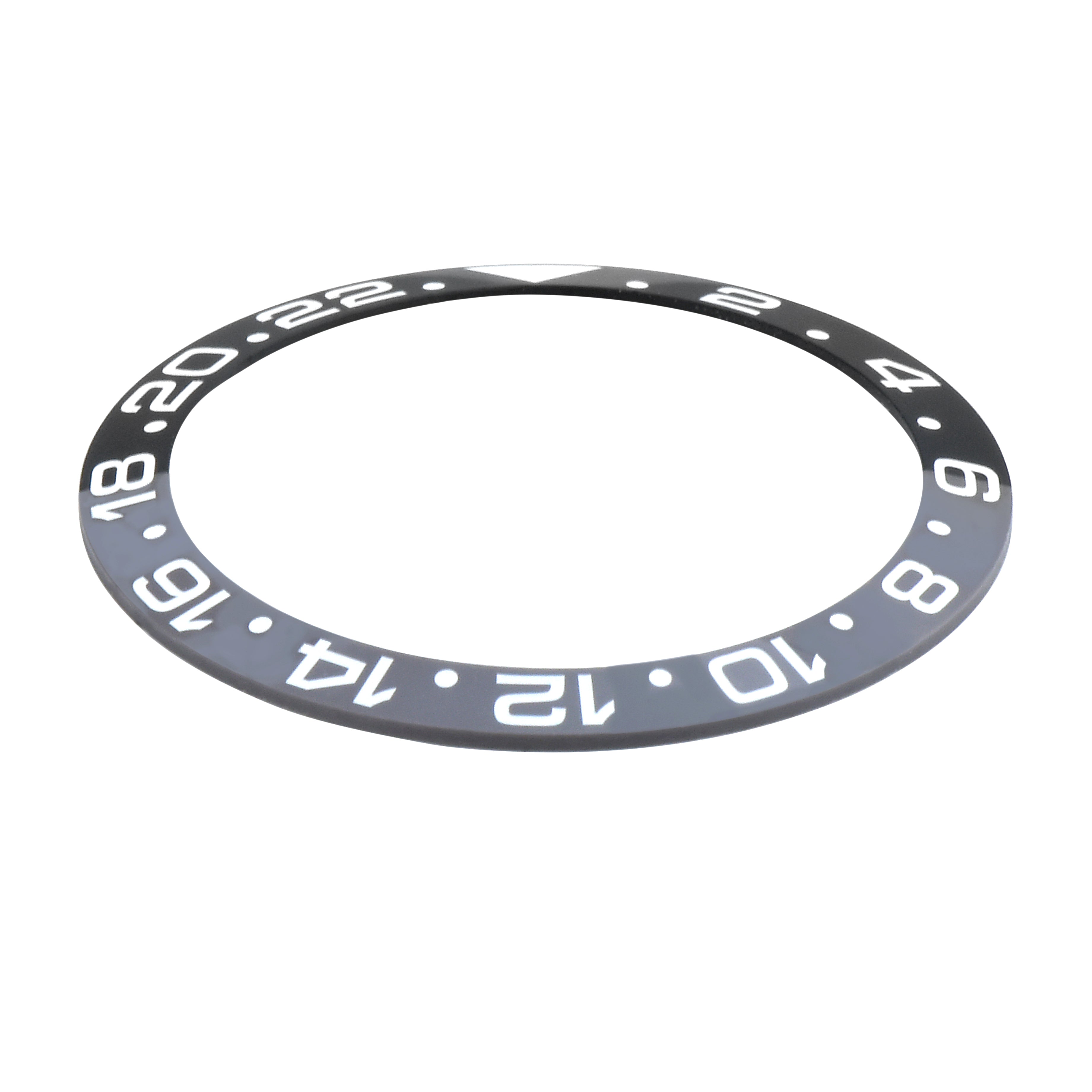 REPLACEMENT BEZEL INSERT BLACK/GREY CERAMIC FOR WATCH 38MM X 30.70MM