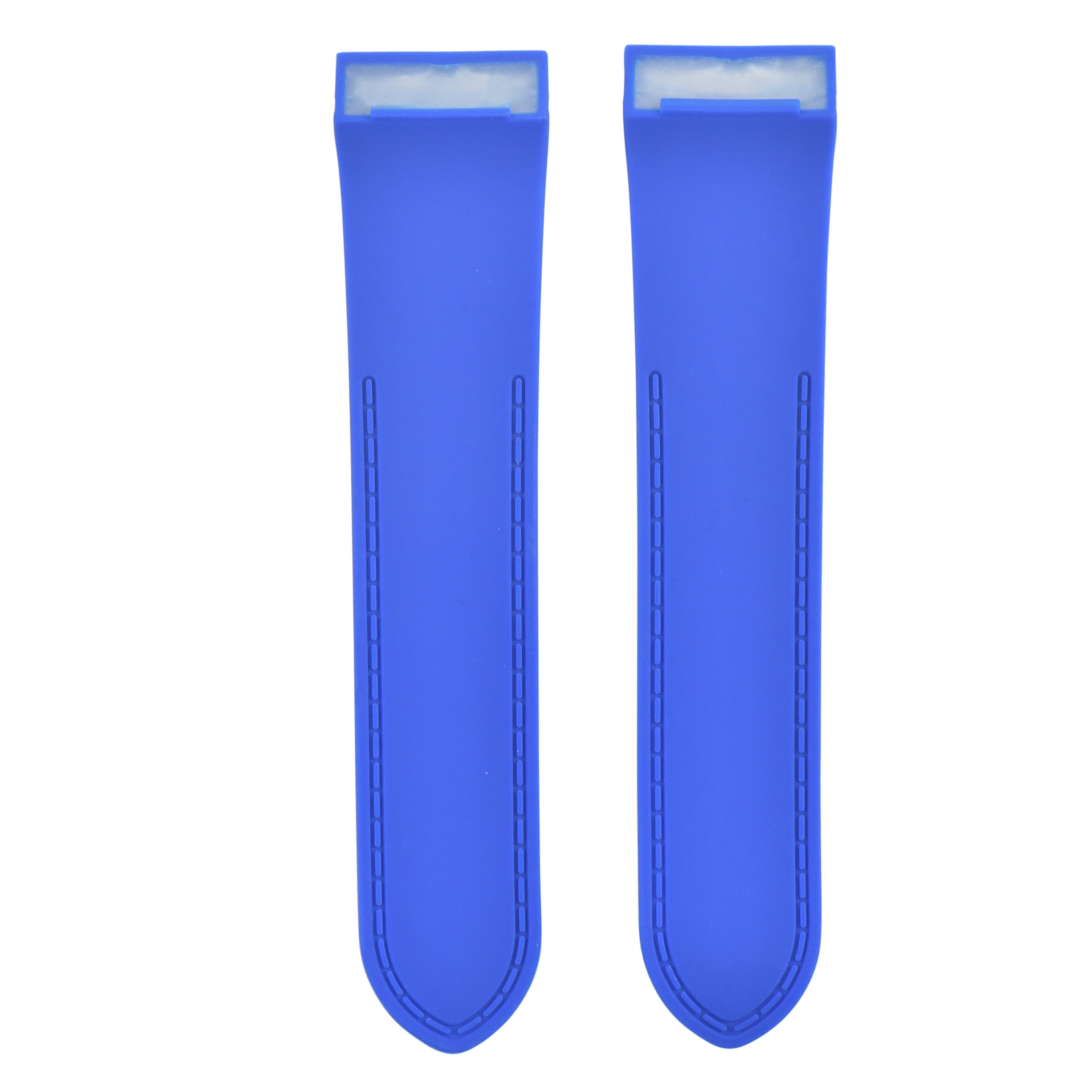 23MM PU RUBBER DIVER STRAP BAND FOR 38MM CARTIER SANTOS 100XL WATCH LIGHT BLUE