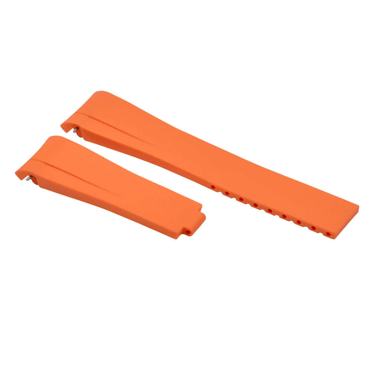 20MM RUBBER STRAP OYSTERFLEX FOR ROLEX DAYTONA, SUBMARINER GMT CURVED END ORANGE