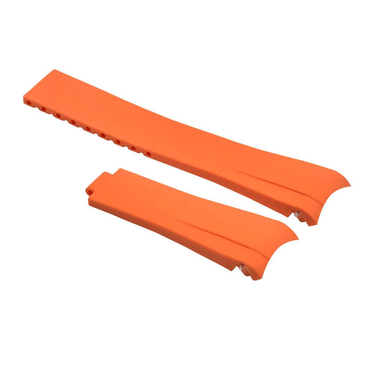 20MM RUBBER STRAP OYSTERFLEX FOR ROLEX DAYTONA, SUBMARINER GMT CURVED END ORANGE