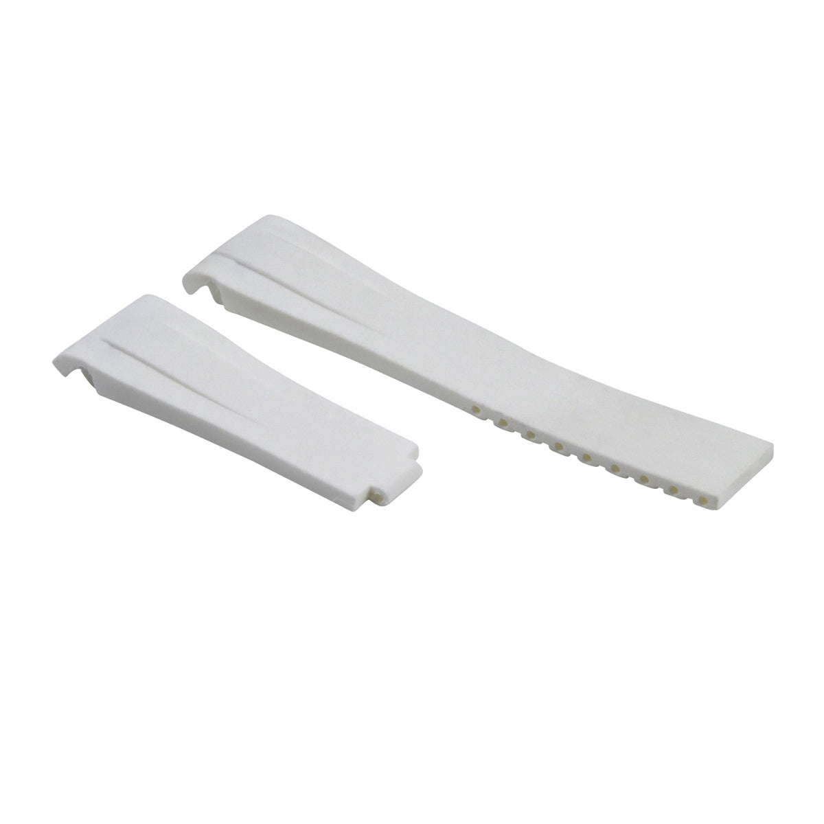 20MM RUBBER STRAP OYSTERFLEX FOR ROLEX DAYTONA, SUBMARINER, GMT CURVED END WHITE