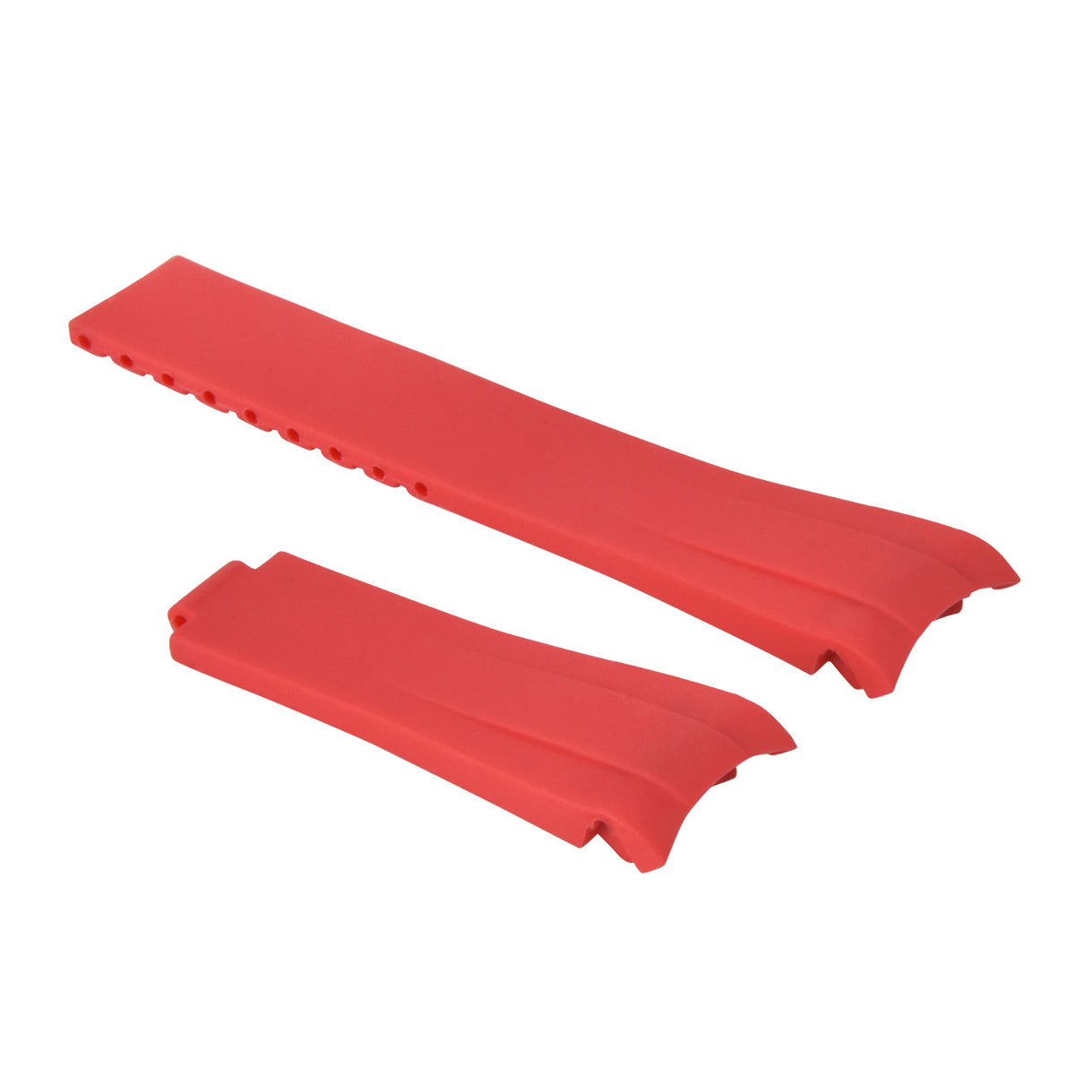 20MM RUBBER STRAP OYSTERFLEX FOR ROLEX DAYTONA, SUBMARINER, GMT CURVED END RED