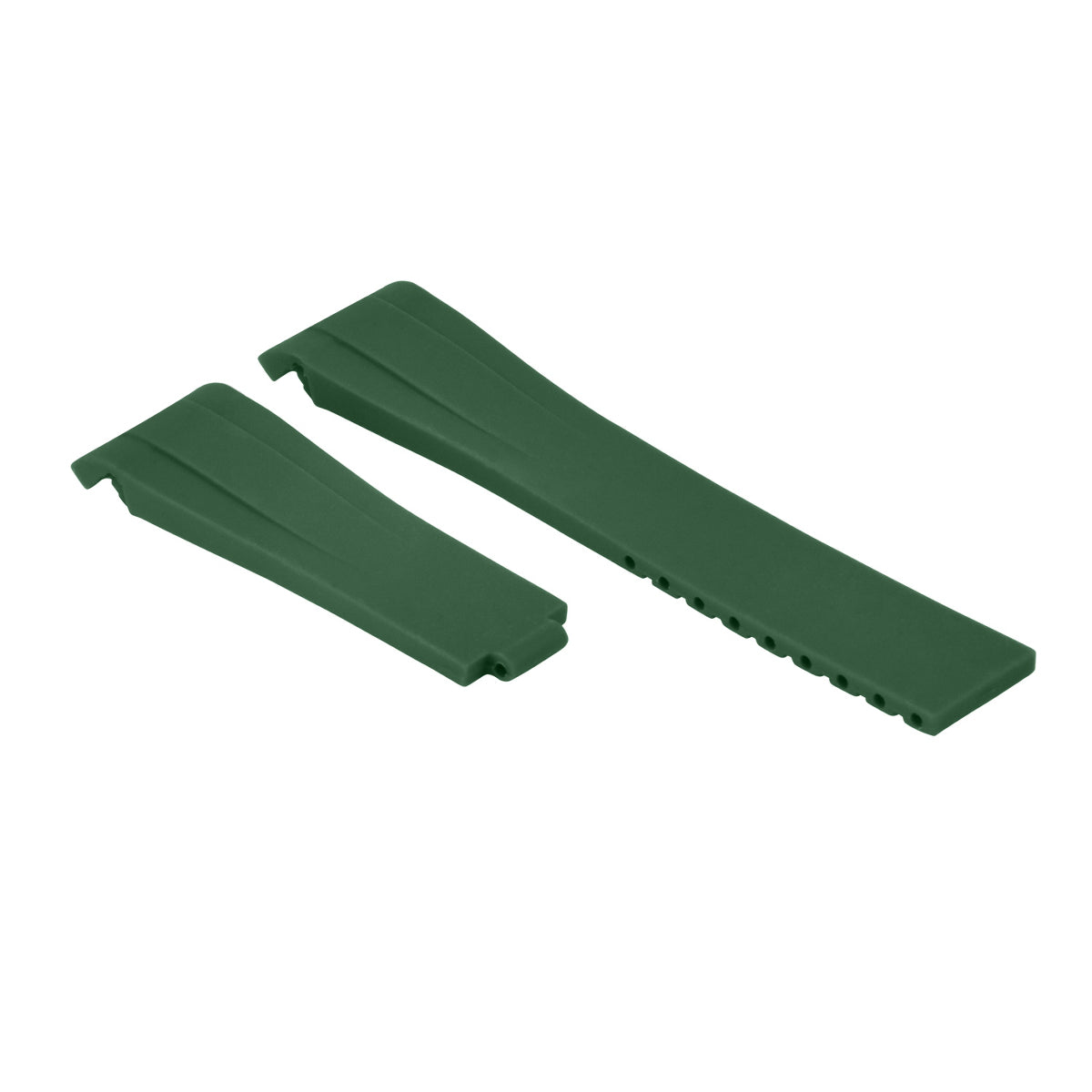 20MM RUBBER STRAP OYSTERFLEX FOR ROLEX DAYTONA, SUBMARINER, GMT CURVED END GREEN