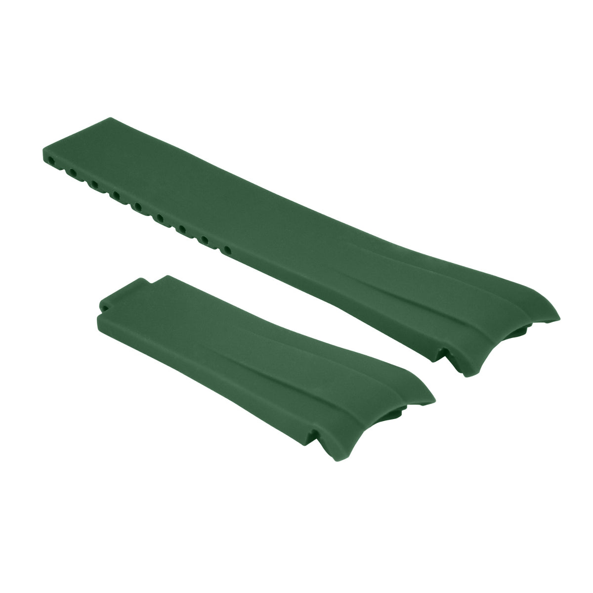 20MM RUBBER STRAP OYSTERFLEX FOR ROLEX DAYTONA, SUBMARINER, GMT CURVED END GREEN