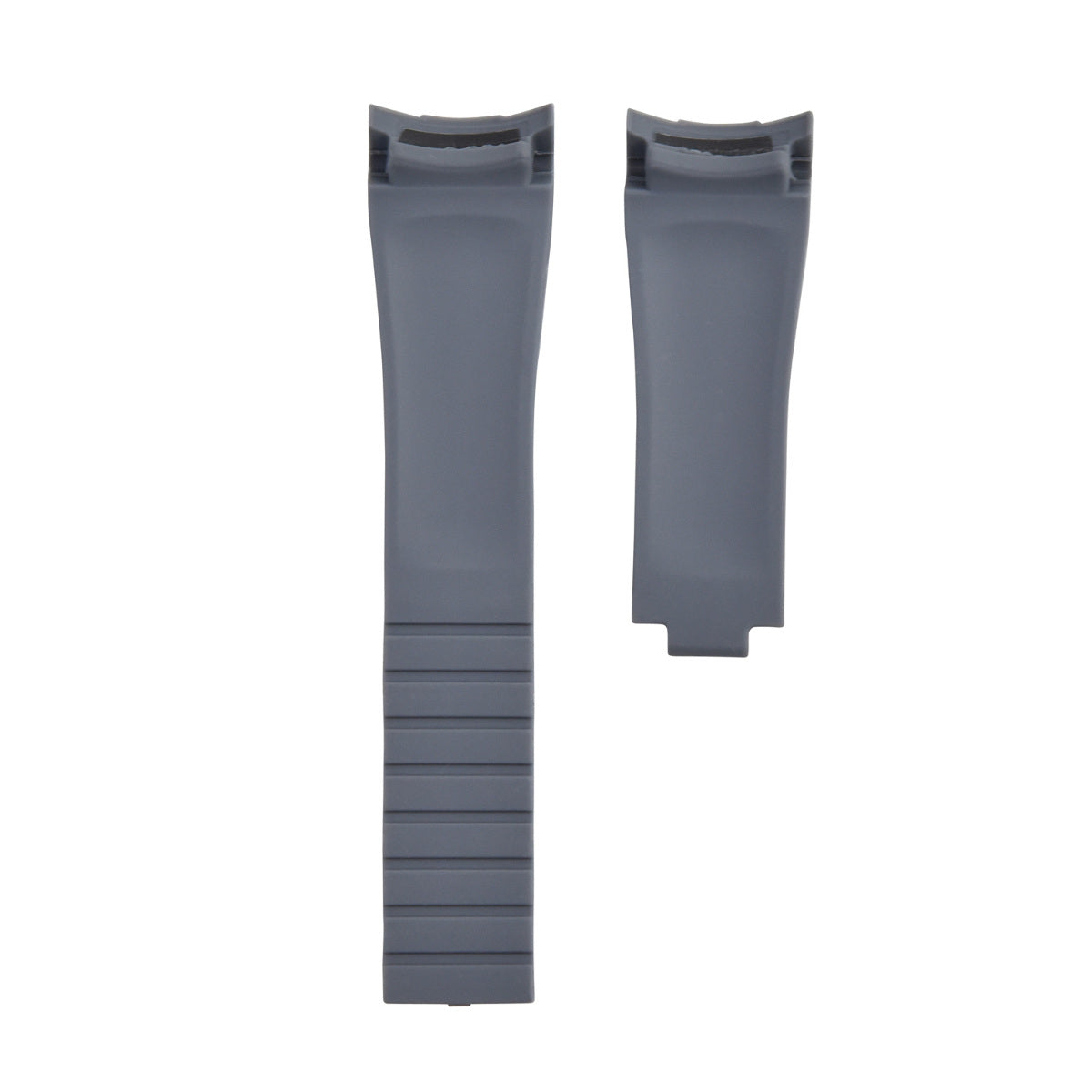 20MM RUBBER STRAP OYSTERFLEX FOR ROLEX DAYTONA, SUBMARINER, GMT CURVED END GREY